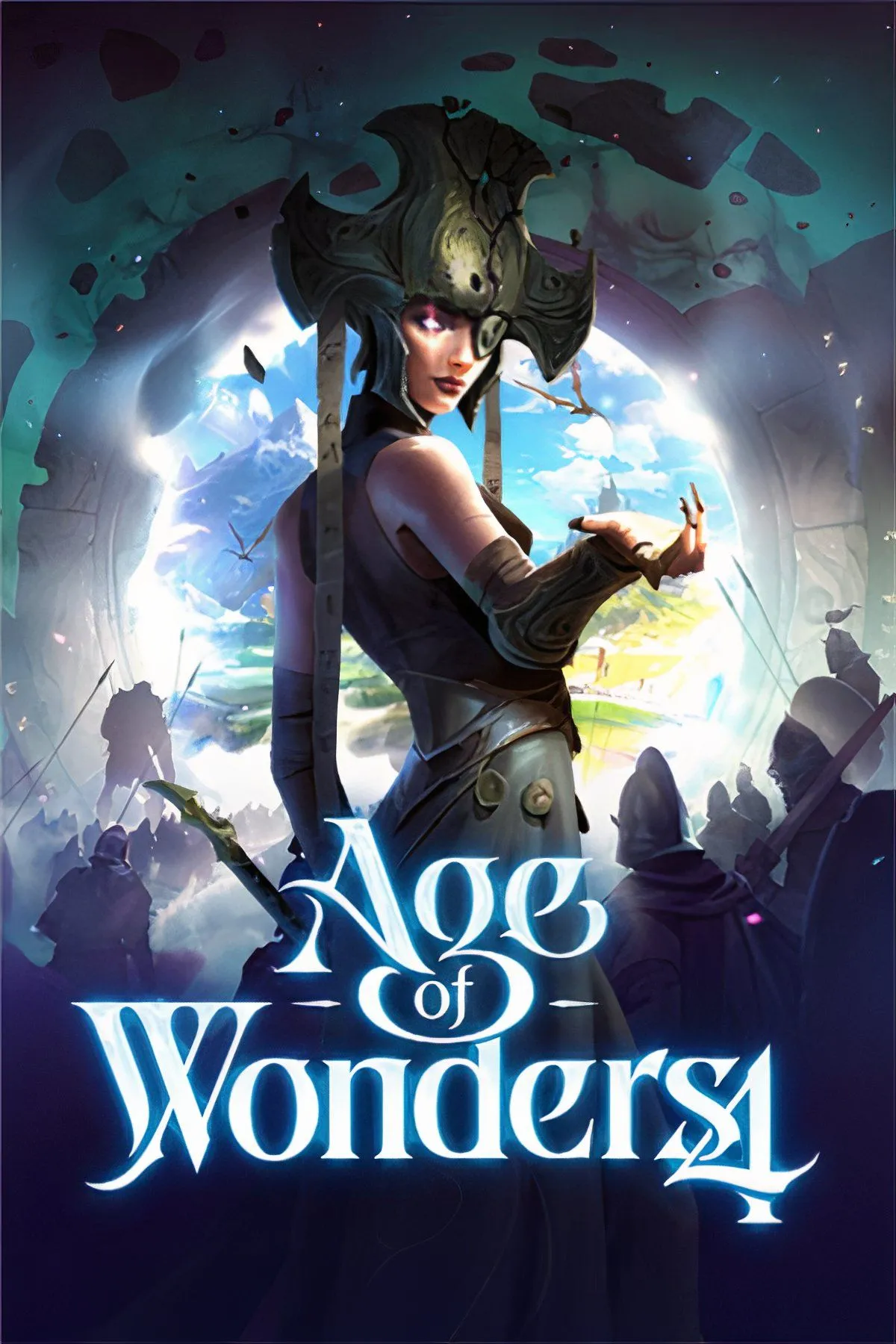 Bản đồ thế giới trong Age of Wonders 4 với các thành phố, quân đội và phép thuật, thể hiện gameplay chiến thuật theo lượt