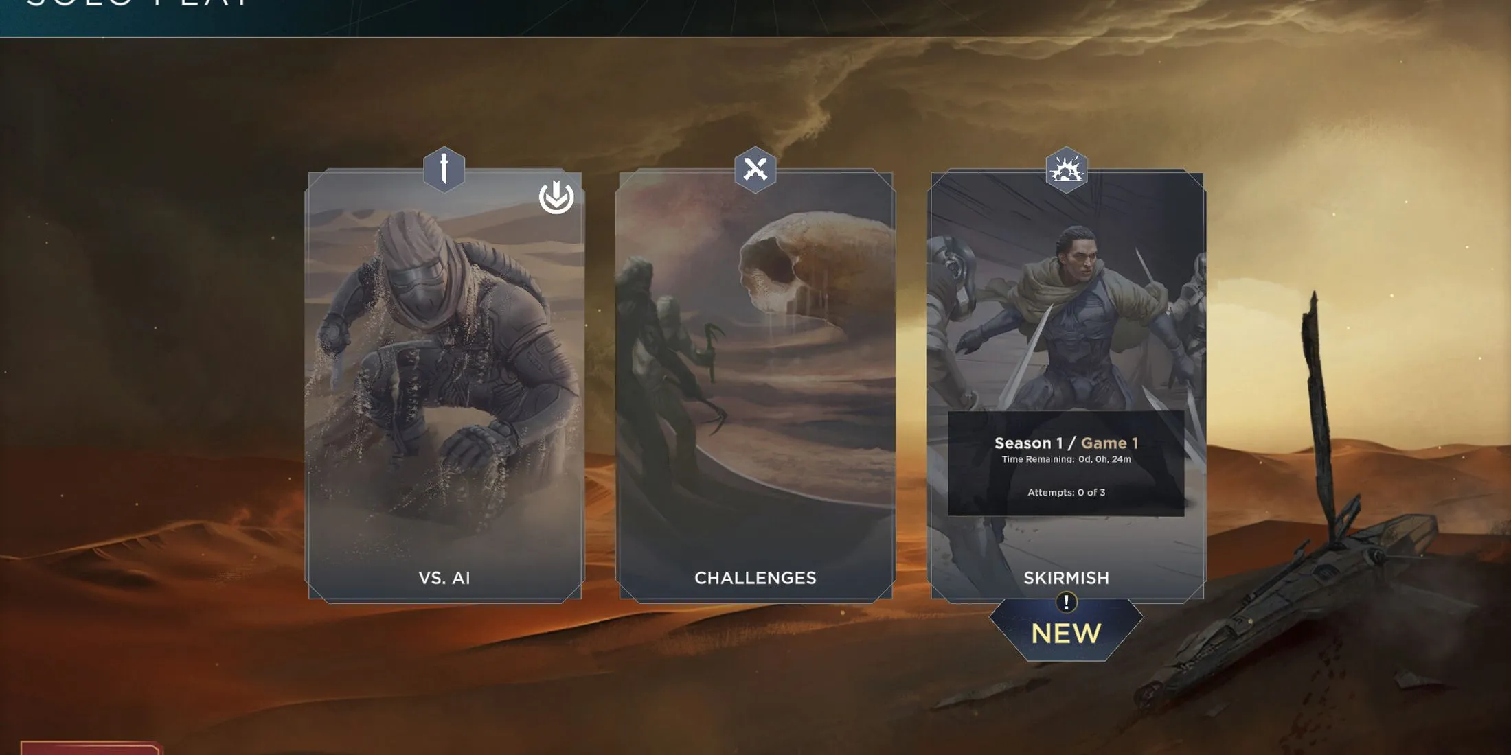 Các lá bài từ bộ board game Dune Imperium, thể hiện nhân vật và các hiệu ứng chiến lược.