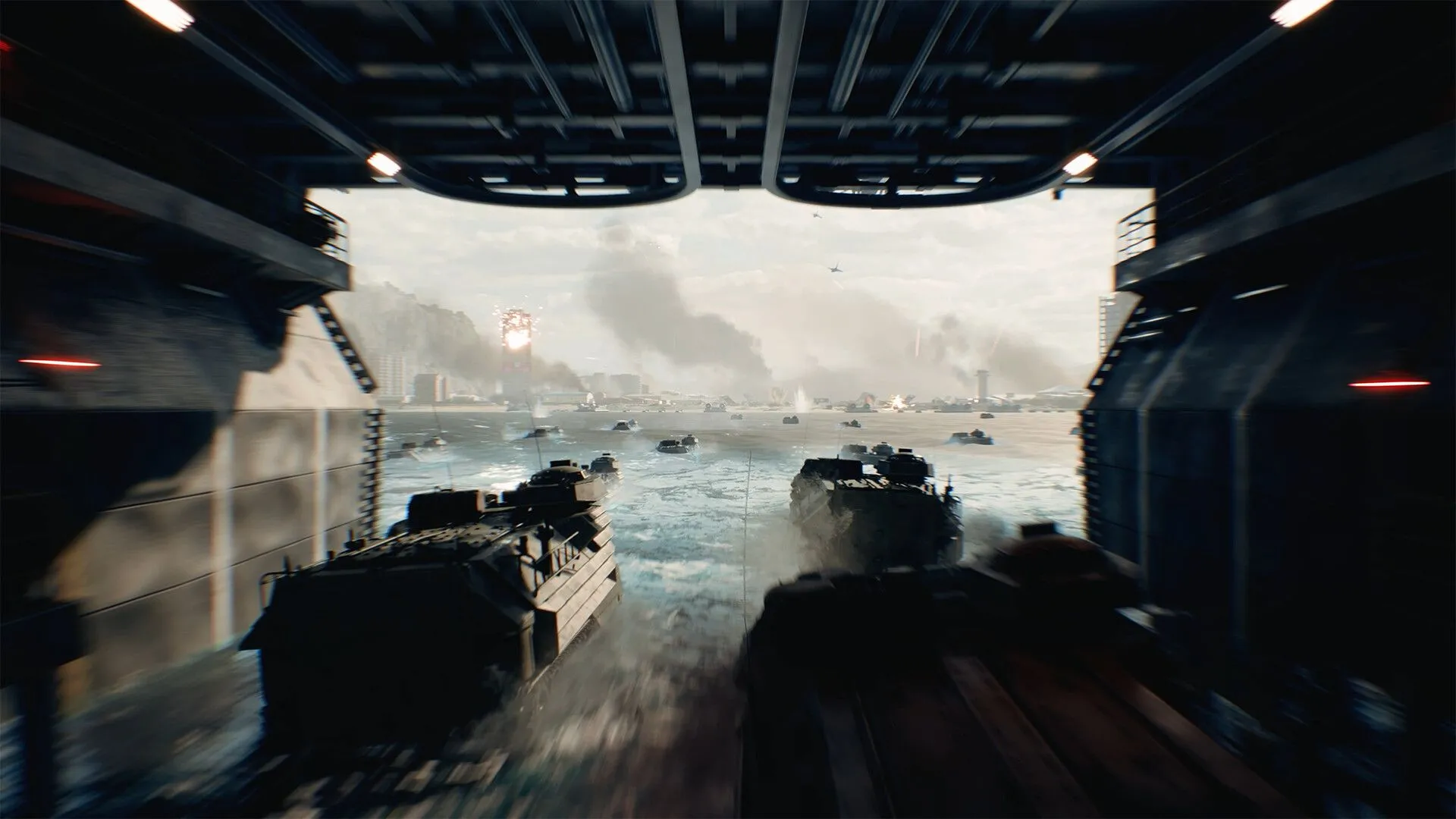 Cảnh phá hủy môi trường trong Battlefield 6, tường đổ vỡ dưới tác động của vụ nổ, minh họa cơ chế Tactical Destruction.