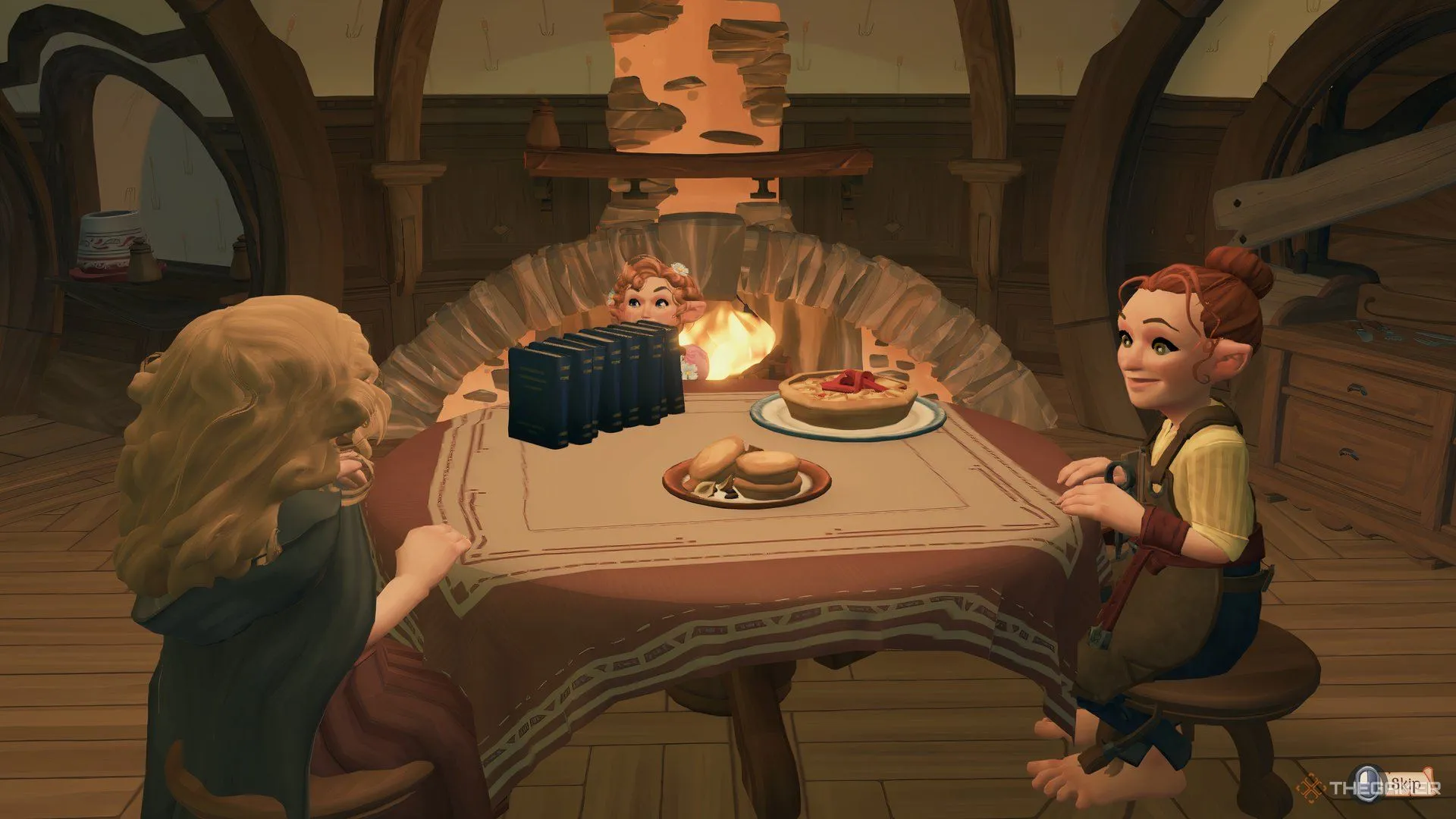 Cảnh tượng bữa ăn chung ấm cúng của các Hobbit trong Tales of the Shire, nơi người chơi tăng cường tình bằng hữu và sự gắn kết.