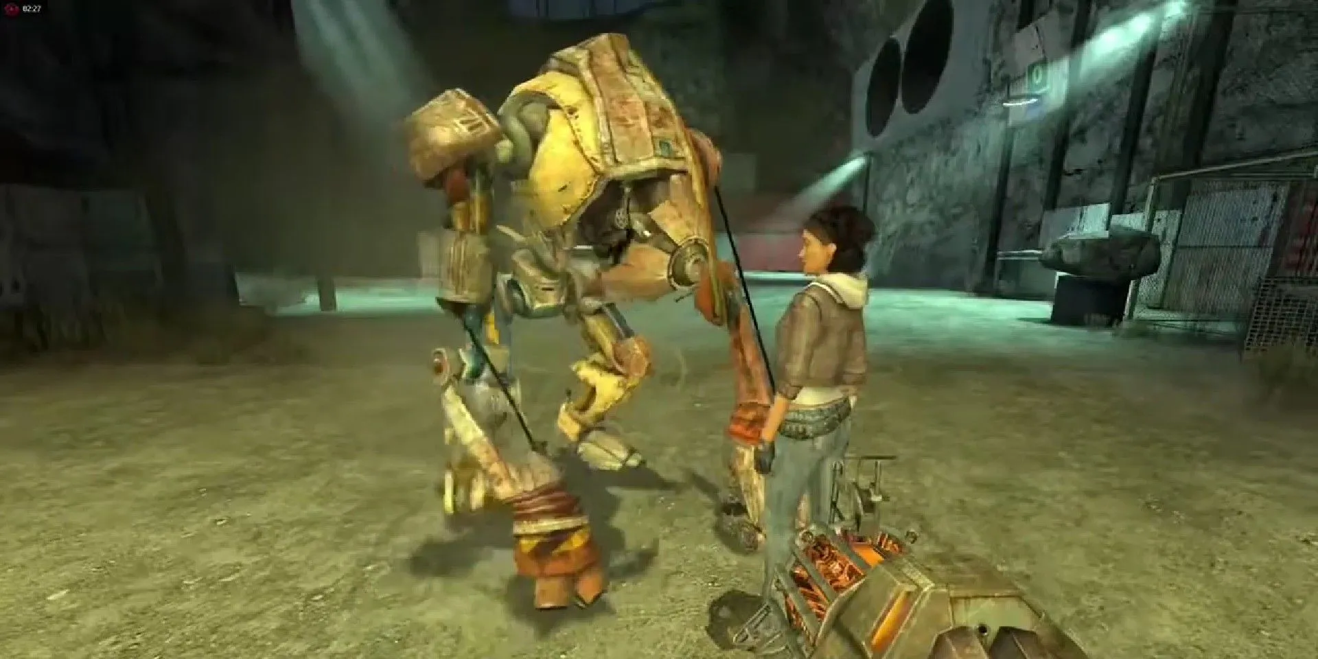 Dog, chú chó robot khổng lồ trung thành, đứng cạnh Alyx Vance trong Half-Life 2.