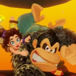 Donkey Kong vui vẻ cùng Pauline trong Donkey Kong Bananza, tượng trưng cho sự hoàn hảo của cơ chế đấm