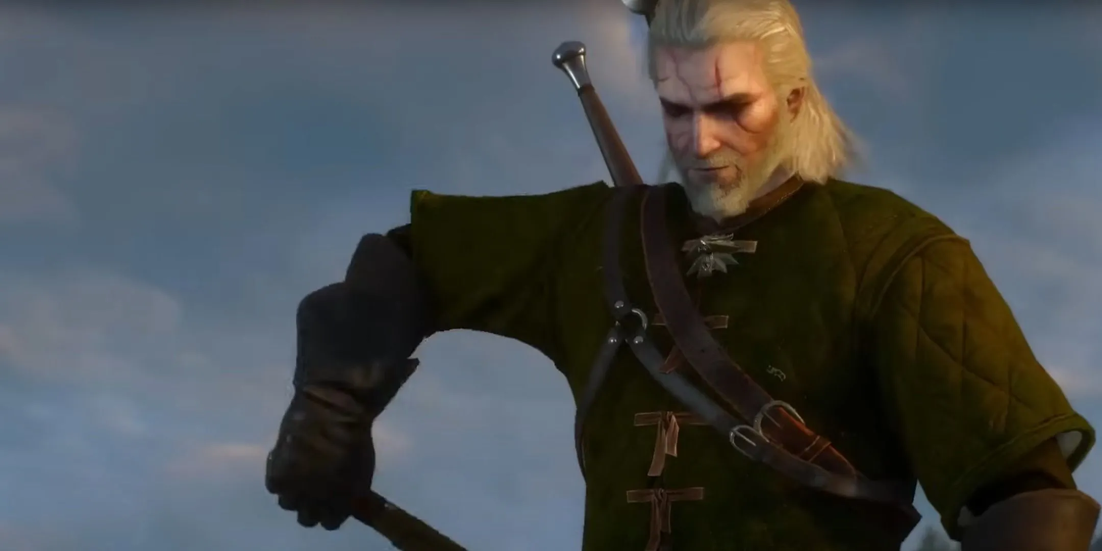 Geralt săn quái vật Griffin trong The Witcher 3: Wild Hunt, mang chiến lợi phẩm về