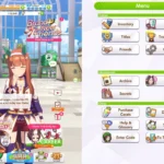 Giao diện dọc độc đáo của Umamusume trên Steam hiển thị luồng thông tin và chỉ số nhân vật liên tục