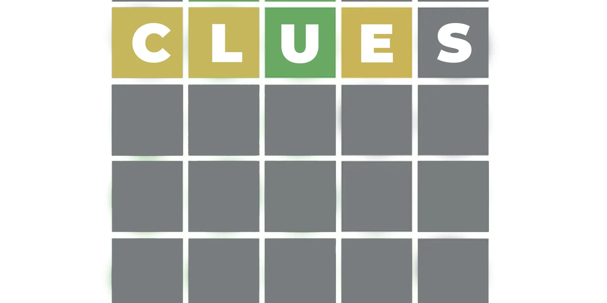 Hình ảnh lưới Wordle với tiêu đề &quot;CLUES&quot; thể hiện các gợi ý chung về từ khóa
