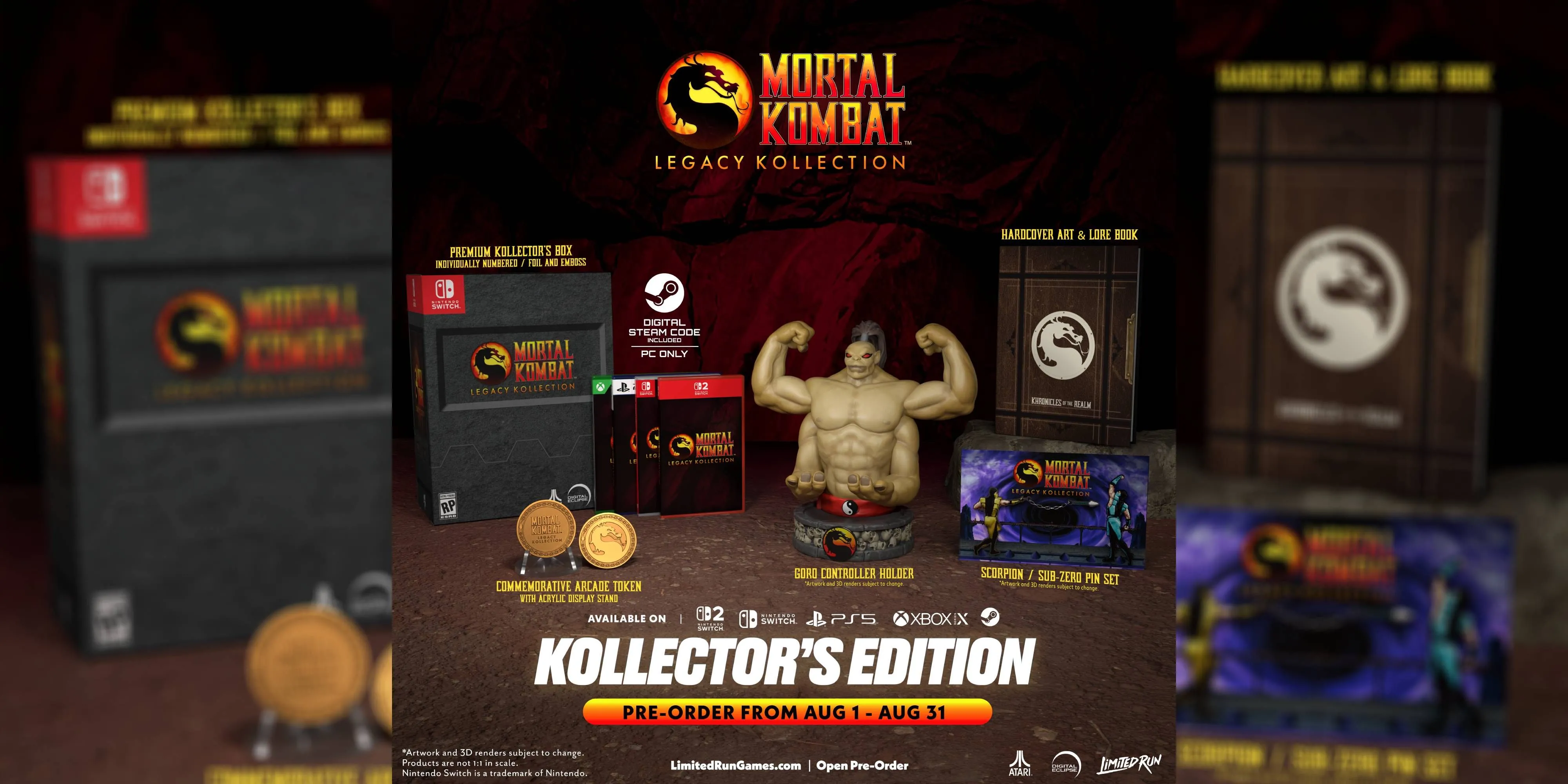 Hình ảnh tượng Goro độc đáo từ Kollector's Edition của Mortal Kombat Legacy Kollection, sẵn sàng giữ tay cầm của game thủ.