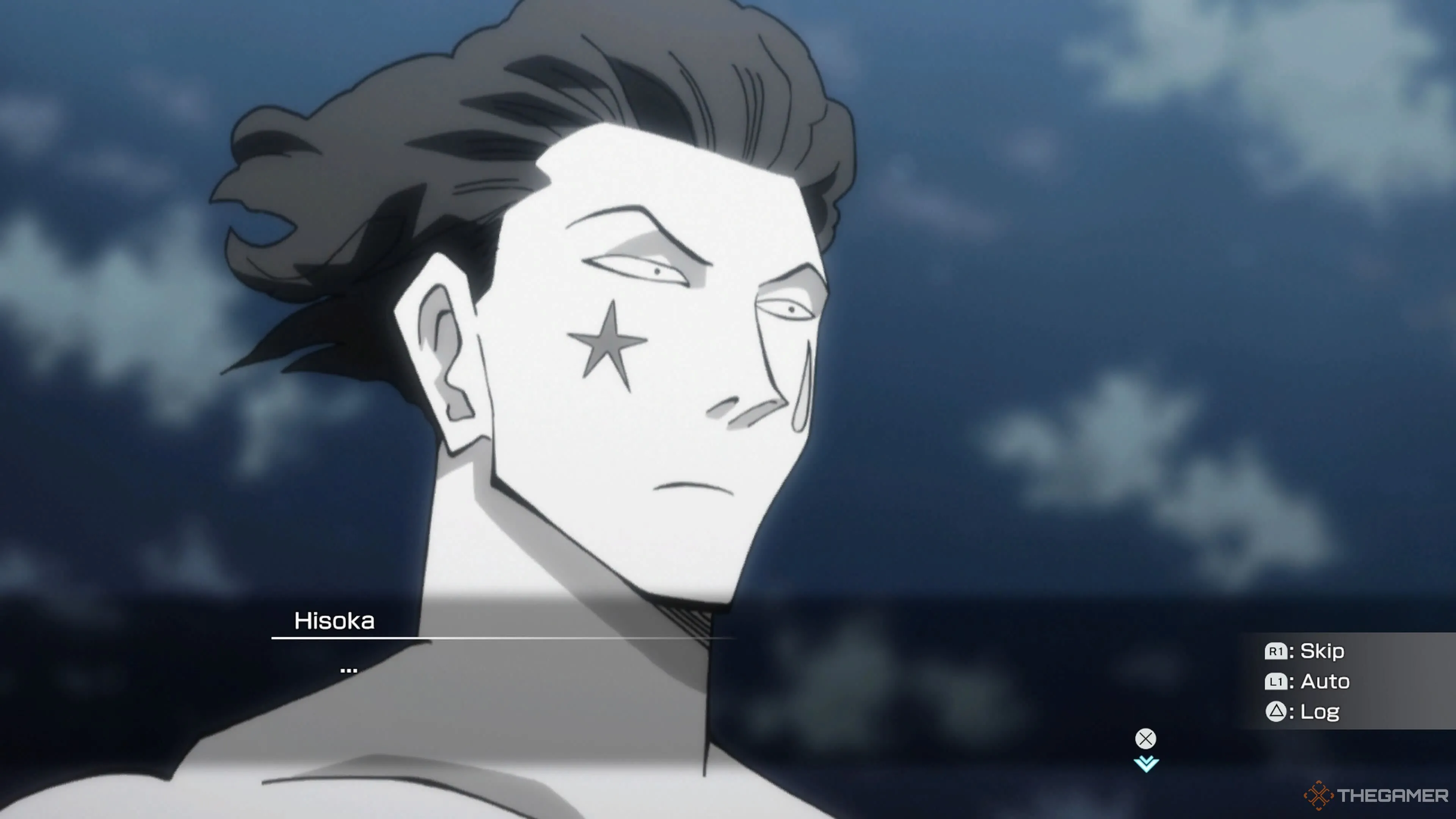 Hisoka với biểu cảm ngạc nhiên, bất ngờ trong một phân cảnh của Hunter x Hunter: Nen x Impact.