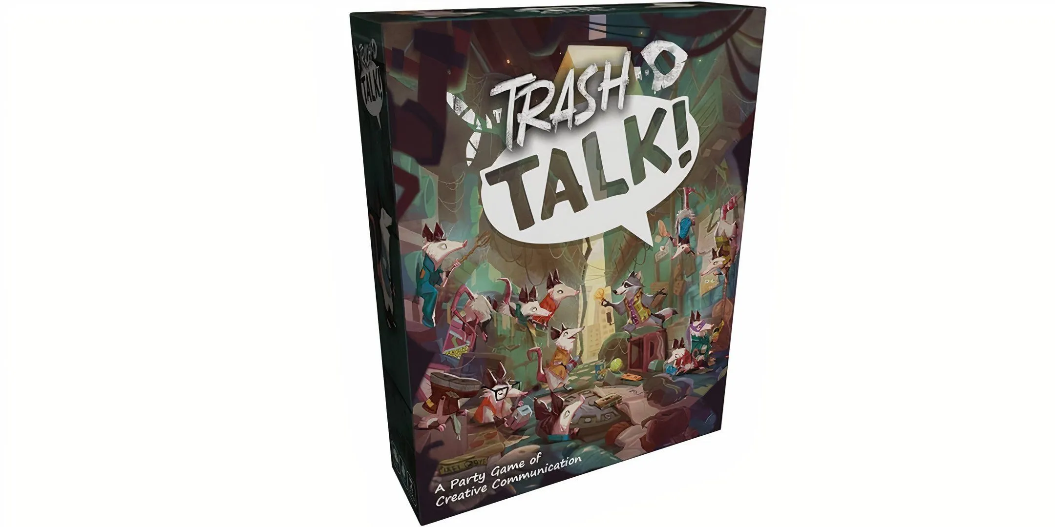 Hộp board game Trash Talk với hình ảnh những chú gấu mèo và thú có túi trong bãi rác