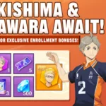 Kei Tsukishima và Koshi Sugawara trong đồ họa game HAIKYU!! FLY HIGH