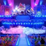 Sân khấu rực rỡ của chế độ Bowser Live trong Super Mario Party Jamboree trên Nintendo Switch 2