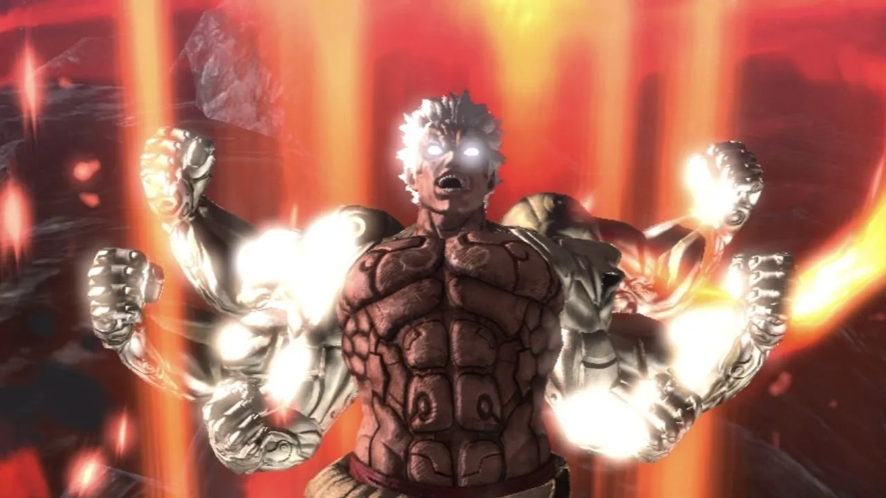 Asura tỏa sáng với các cánh tay đa dạng trong Asura's Wrath, pha QTE như bước nhảy cao trào