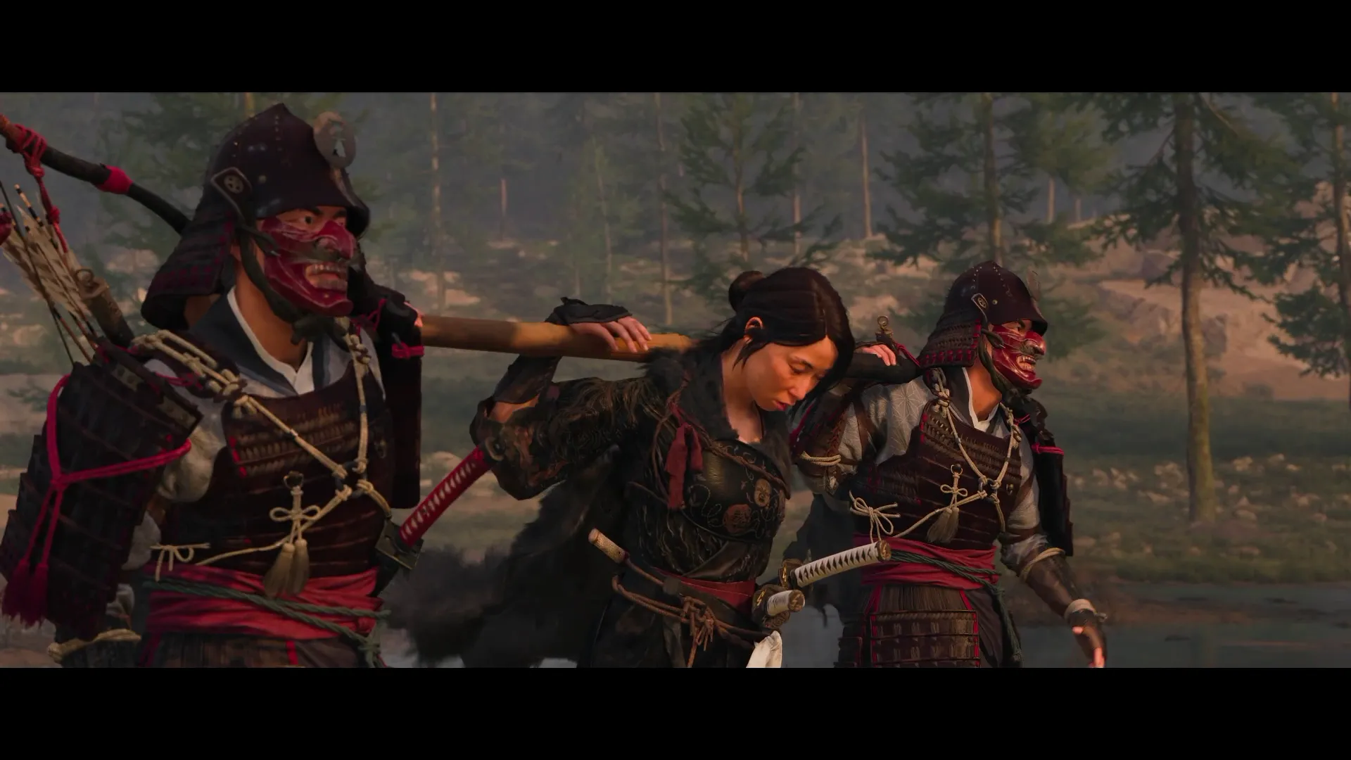 Atsu bị bắt đưa về trại của Saito trong Teshio Ridge, cảnh bắt giữ hiện rõ với lính đỏ