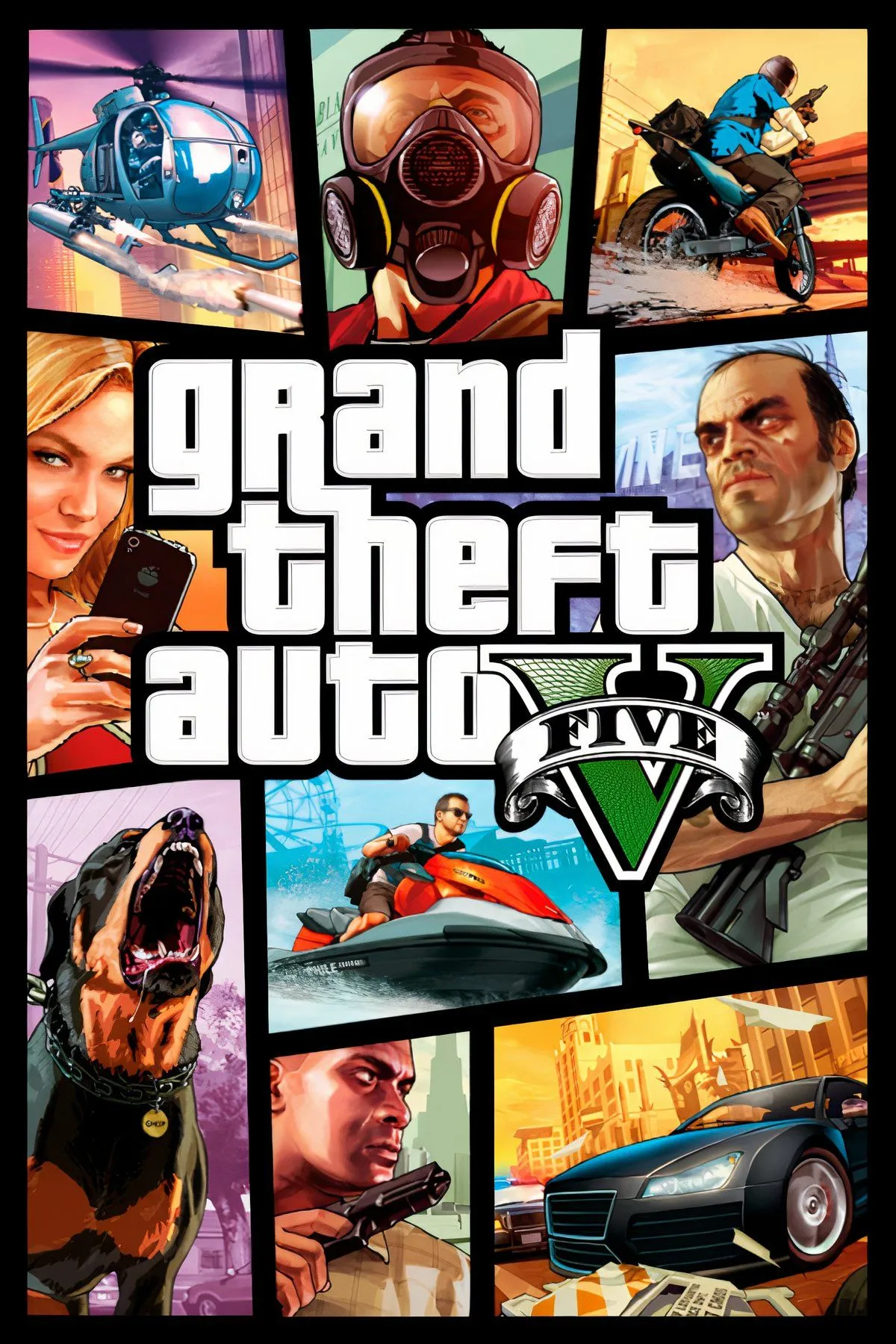Bìa Grand Theft Auto V - thế giới mở hỗn loạn và sáng tạo ở Los Santos