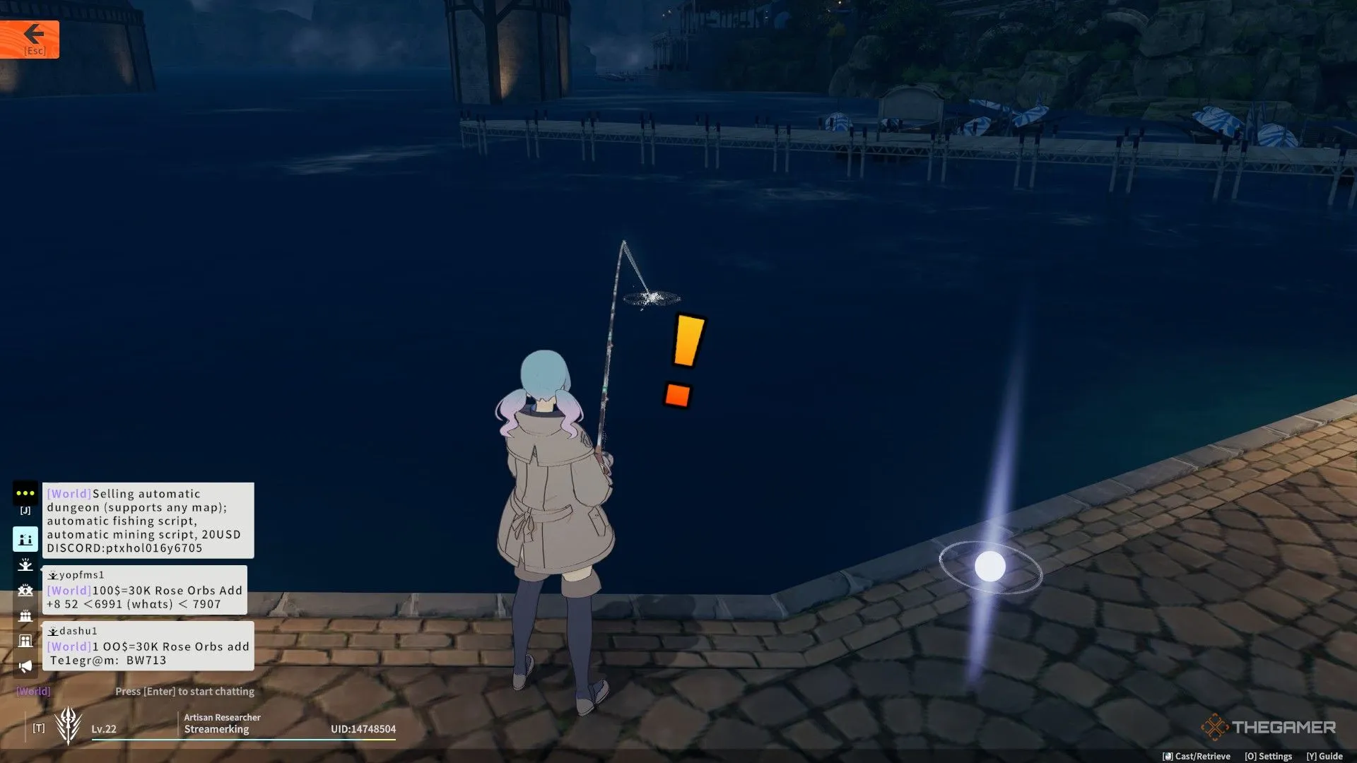 Biểu tượng dấu chấm than báo đã cắn câu trong Blue Protocol: Star Resonance