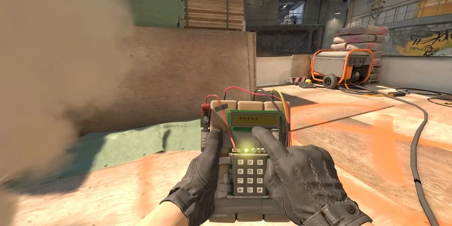 Cảnh chơi Counter-Strike 2 tại vị trí đặt bom