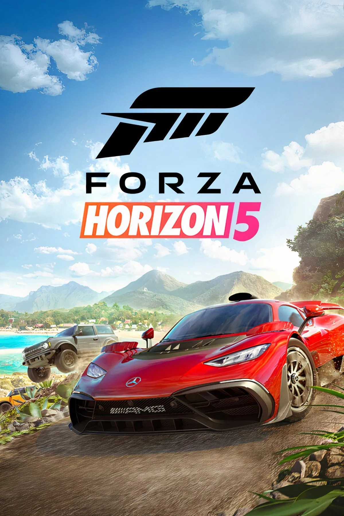 Cảnh xe đua rực rỡ trong Forza Horizon 5, thế giới mở và đồ họa ấn tượng