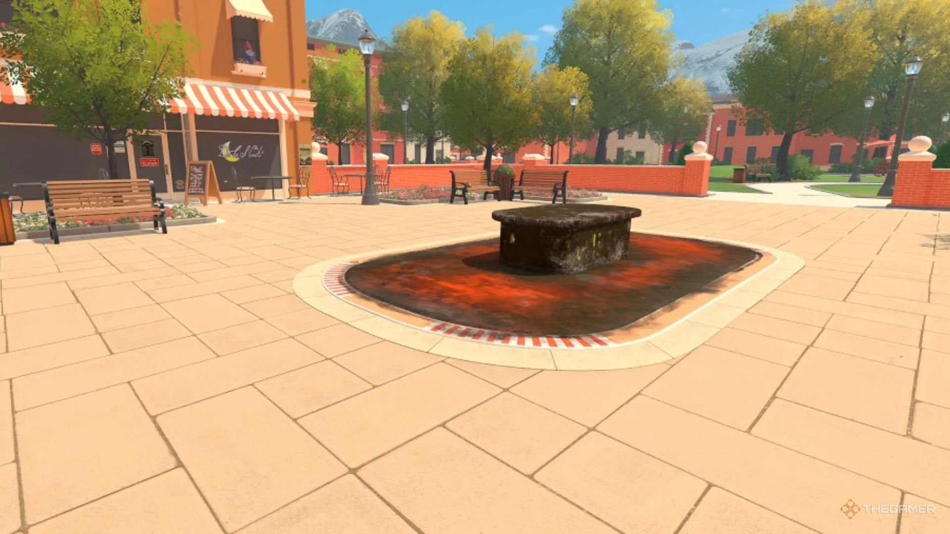 Công trình công cộng ẩn dưới nền ở đầu nhiệm vụ trong PowerWash Simulator 2