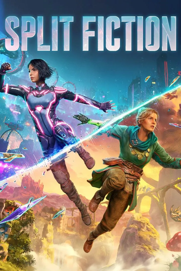 Cover art Split Fiction, game co-op câu chuyện cho 2 người