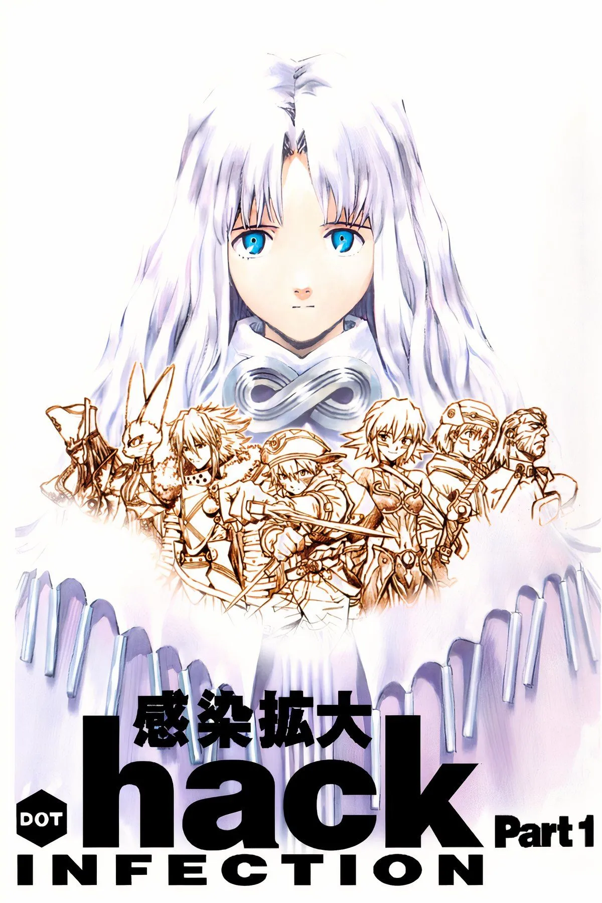 Cover .hack//Infection thể hiện phong cách cyber và MMO giả mạo trên PS2