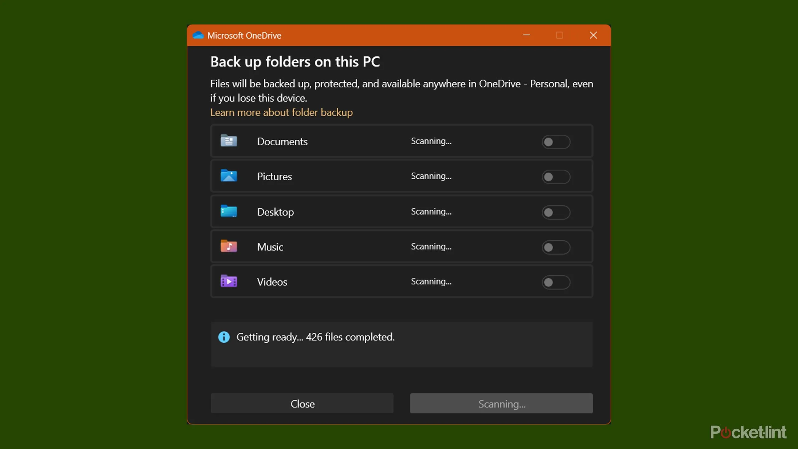 Cửa sổ chọn thư mục đồng bộ OneDrive trên Windows 11, minh họa việc hệ điều hành khuyến khích sao lưu lên đám mây của Microsoft