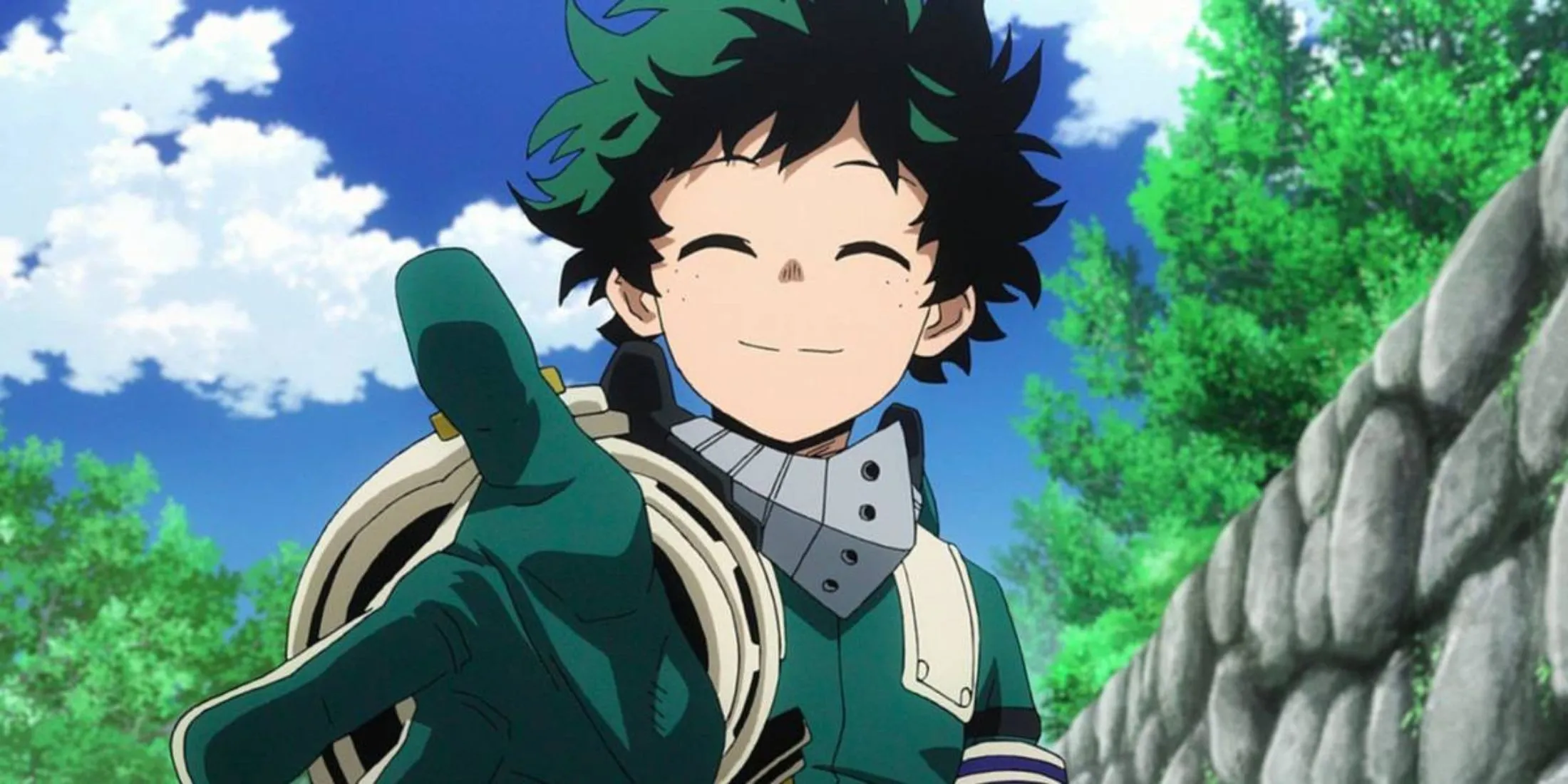 Deku mỉm cười vươn tay - My Hero Academia