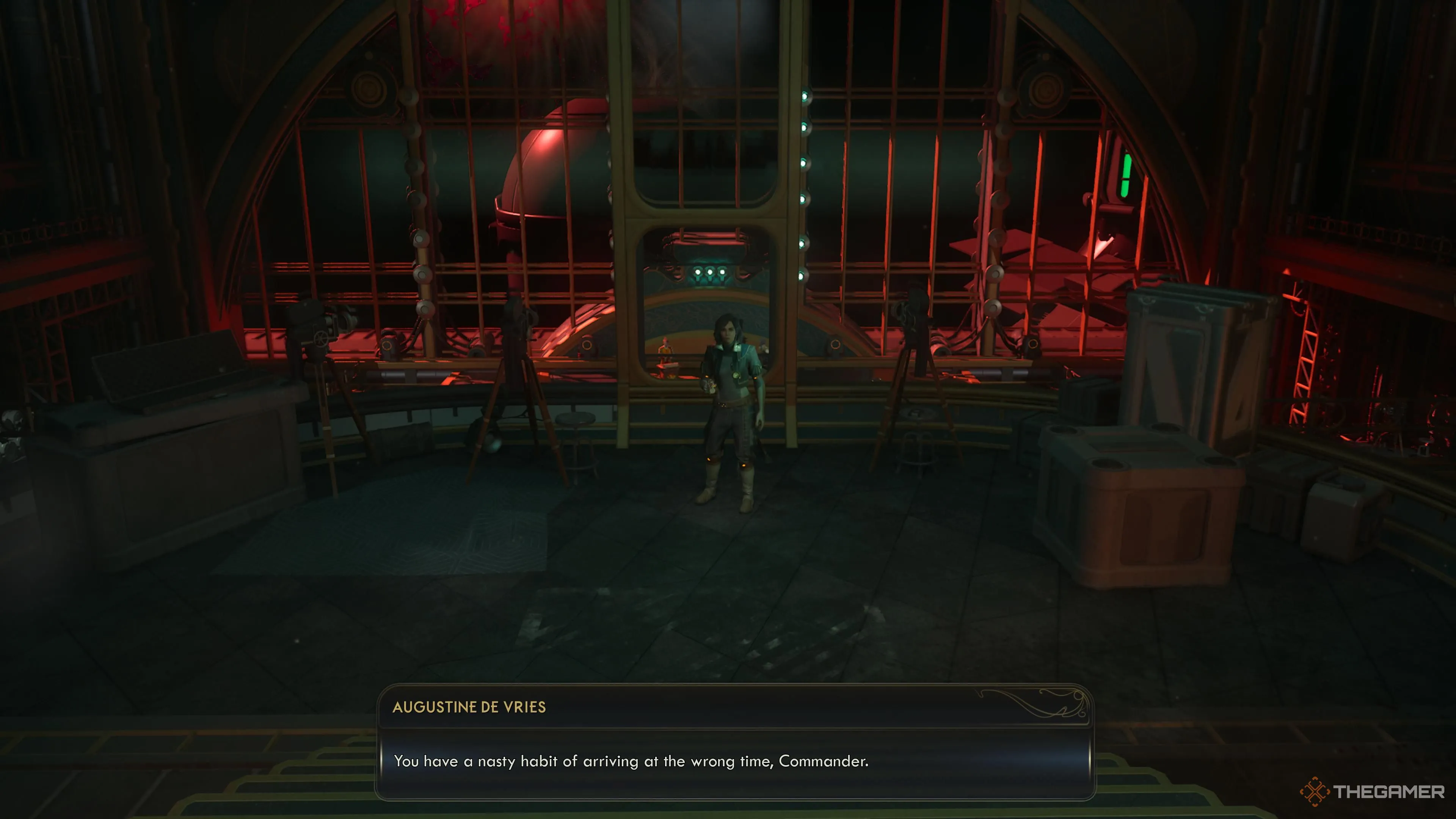 Đối đầu với Augustine de Vries trong trạm Greater Tranquility