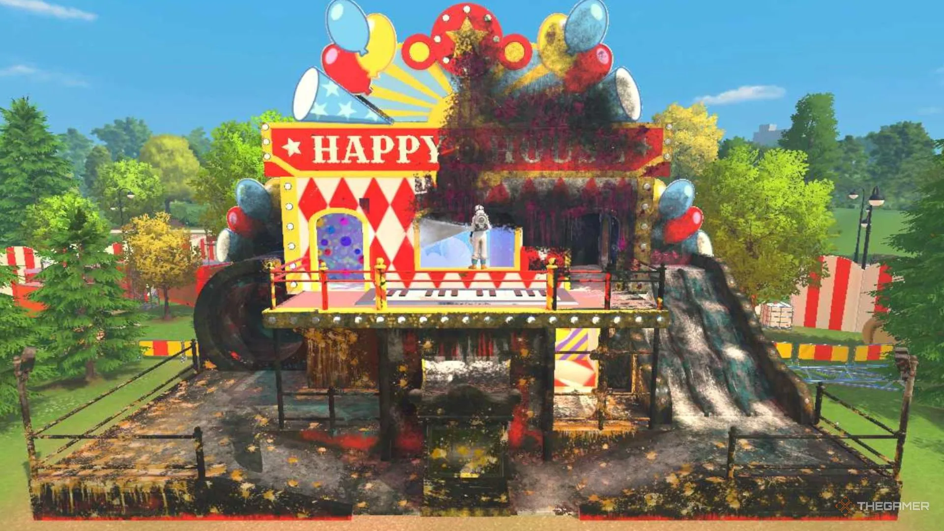 Fun house với ban công cần rửa trong PowerWash Simulator 2