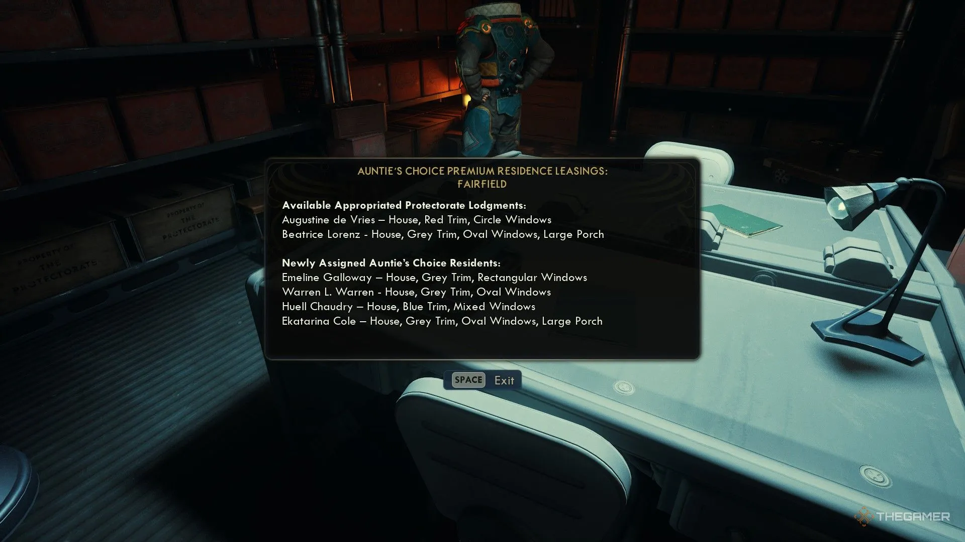 Giao diện chỉ dẫn NPC sống ở đâu trong Fairfield, hỗ trợ việc khám phá manh mối