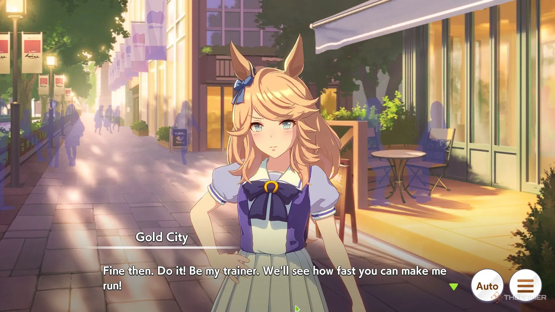 Gold City trong Umamusume đang nhìn bạn như muốn bạn làm huấn luyện viên của em ấy