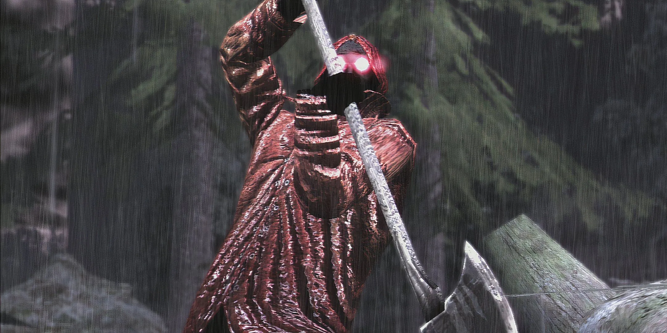 Hình ảnh nhân vật Raincoat Killer trong Deadly Premonition — biểu tượng phong cách kể chuyện của Swery