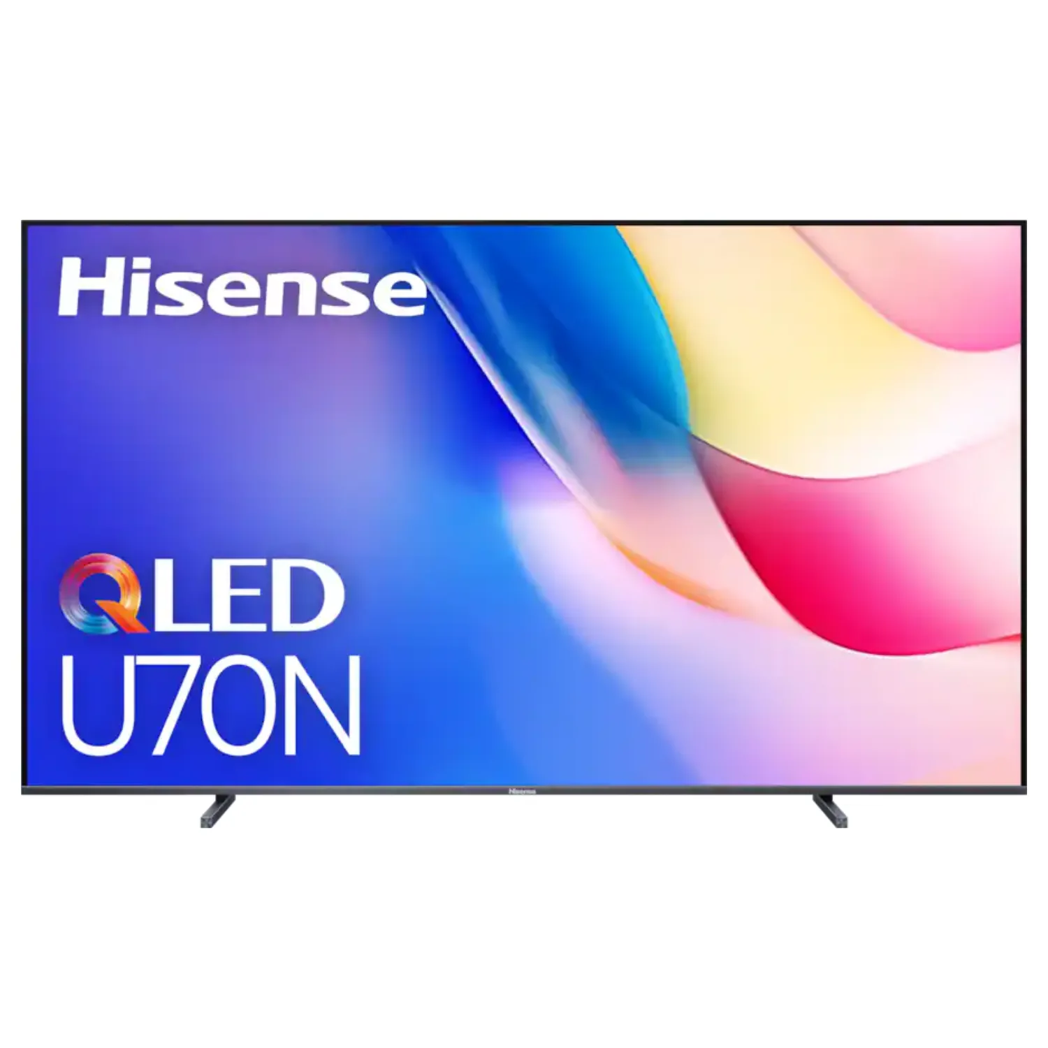 Hisense Class U70 Series QLED 4K UHD Smart Google TV trên nền tối, giao diện Google TV hiển thị