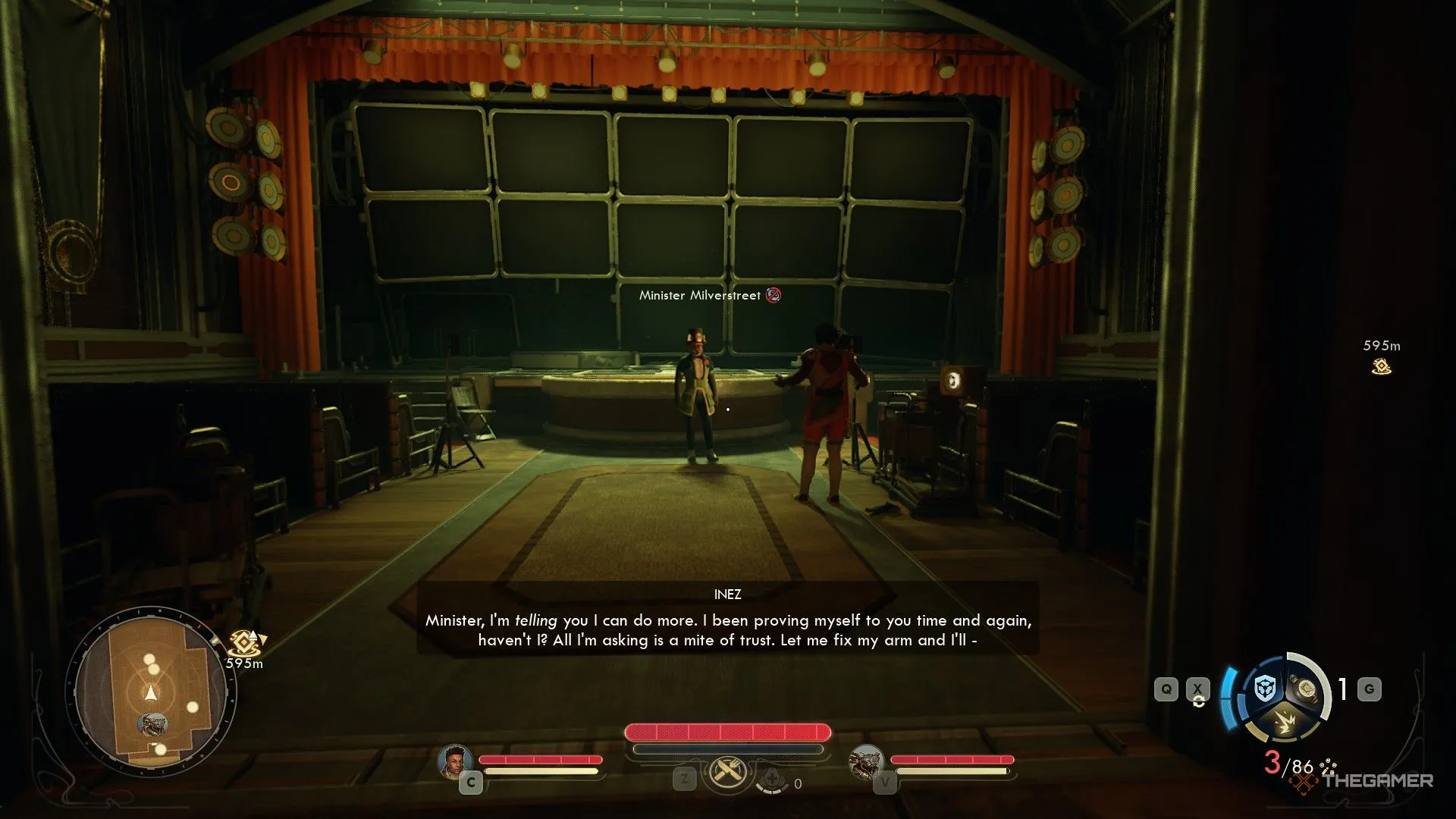 Inez đang tranh luận với Milverstreet trong The Outer Worlds 2, khoảnh khắc đầu gặp gỡ