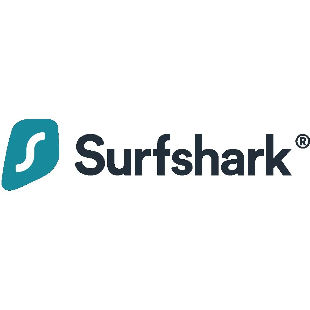 Logo Surfshark nền trắng, biểu tượng kết nối đa thiết bị trên Chromebook