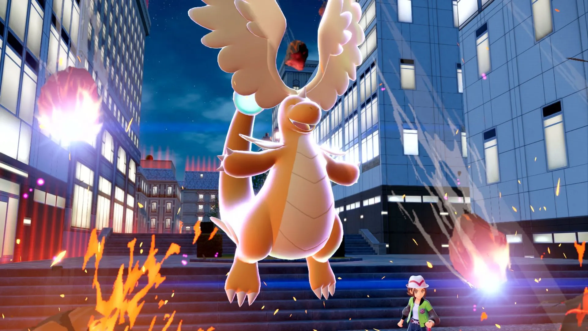 Mega Dragonite thi triển Draco Meteor trong Pokemon Legends: Z-A, Dragon/Flying sức mạnh vượt trội