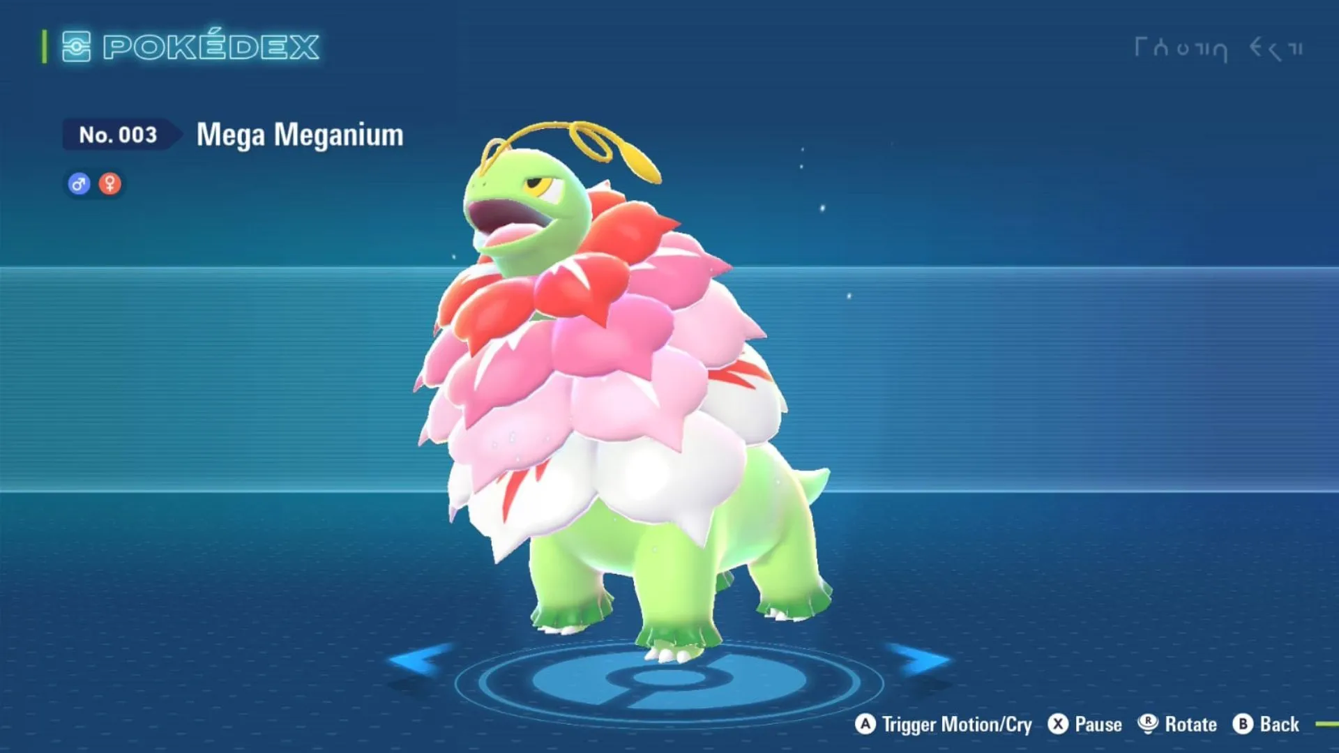 Mega Meganium trong Pokemon Legends: Z-A, Meganium Grass/Fairy cường hóa