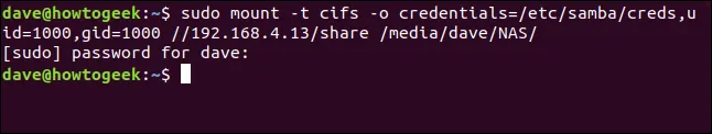 Mount Samba share trong Linux lên mount point cục bộ