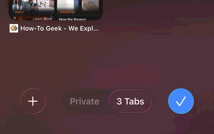Nhấn giữ nút tick để chọn đóng tất cả tab trên Safari.