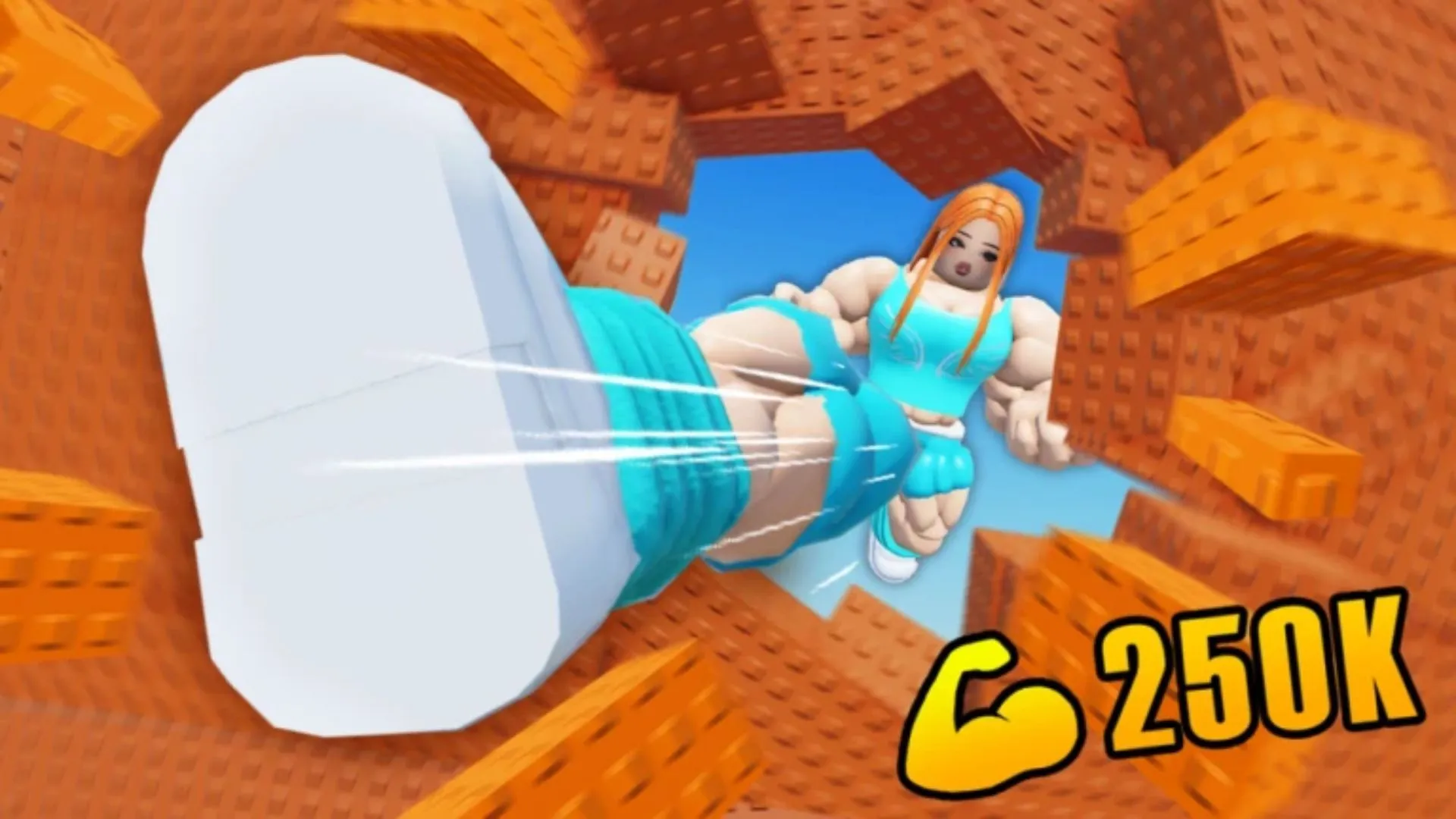 Nhân vật Punch Wall cùng hiệu ứng potion và thông báo sự kiện cộng đồng