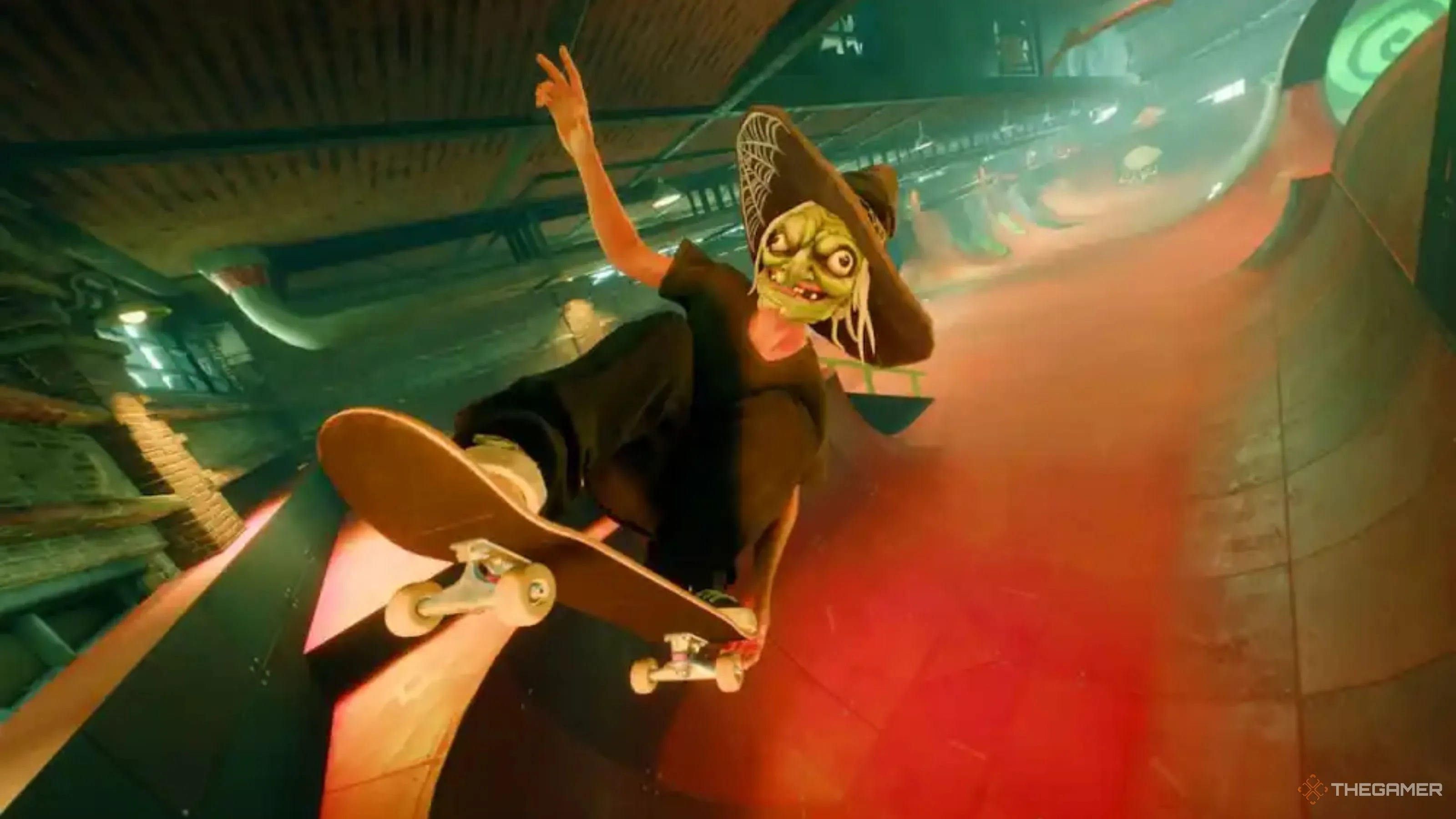 Nhân vật Skate hóa trang phù thủy trong Skate-o-Ween, minh họa trang phục và tinh thần lễ hội Halloween của San Van