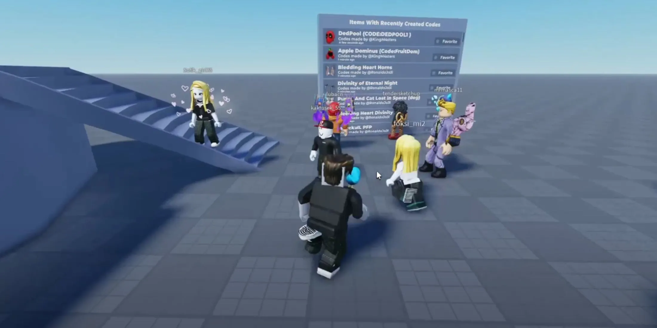 Nhân vật trong Flex UGC với vật phẩm UGC miễn phí - ví dụ quà nhận từ code