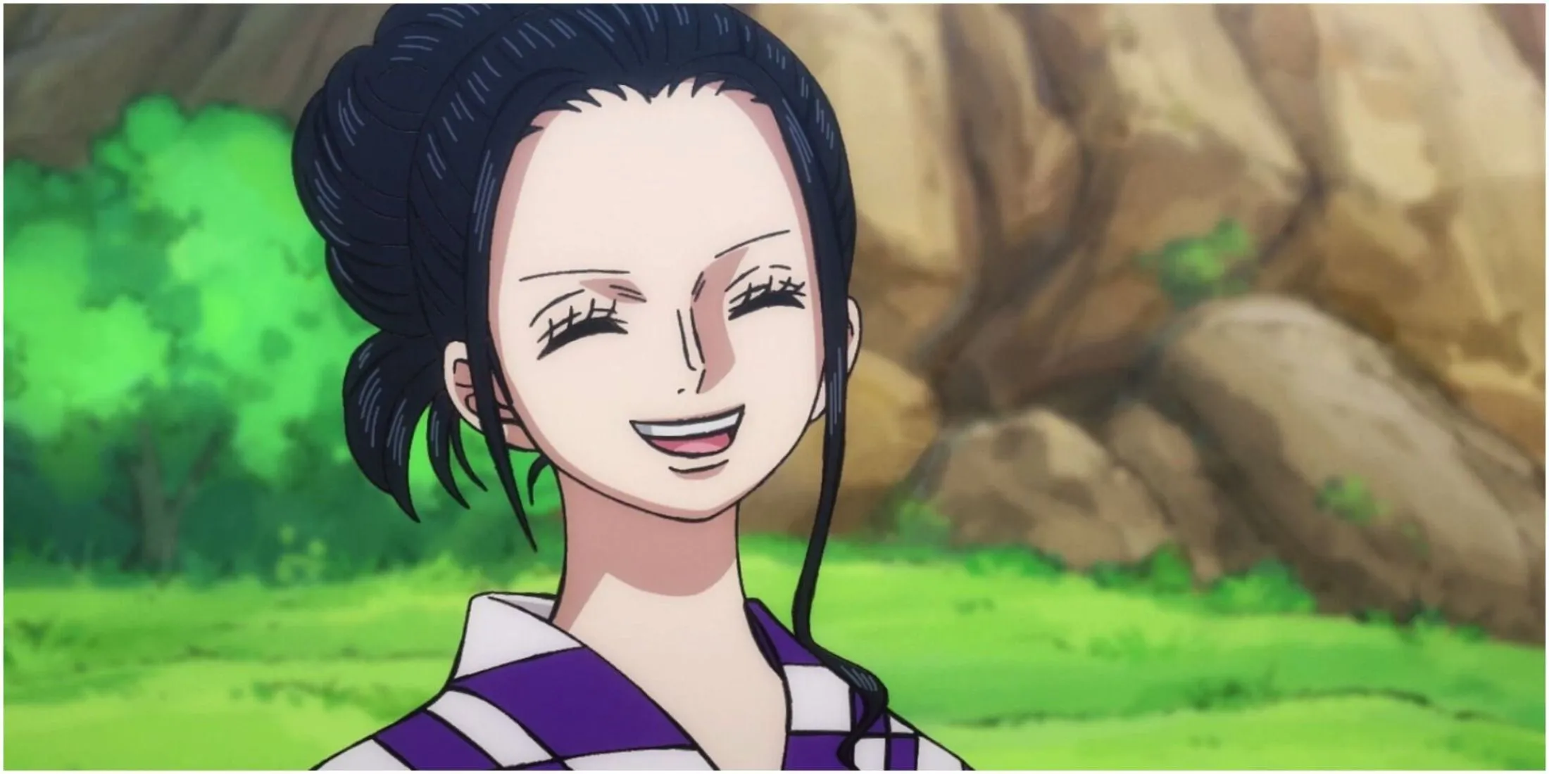 Nico Robin cười cùng đồng đội Straw Hat tại Elbaf, cần nâng cấp Haki Vũ Trang