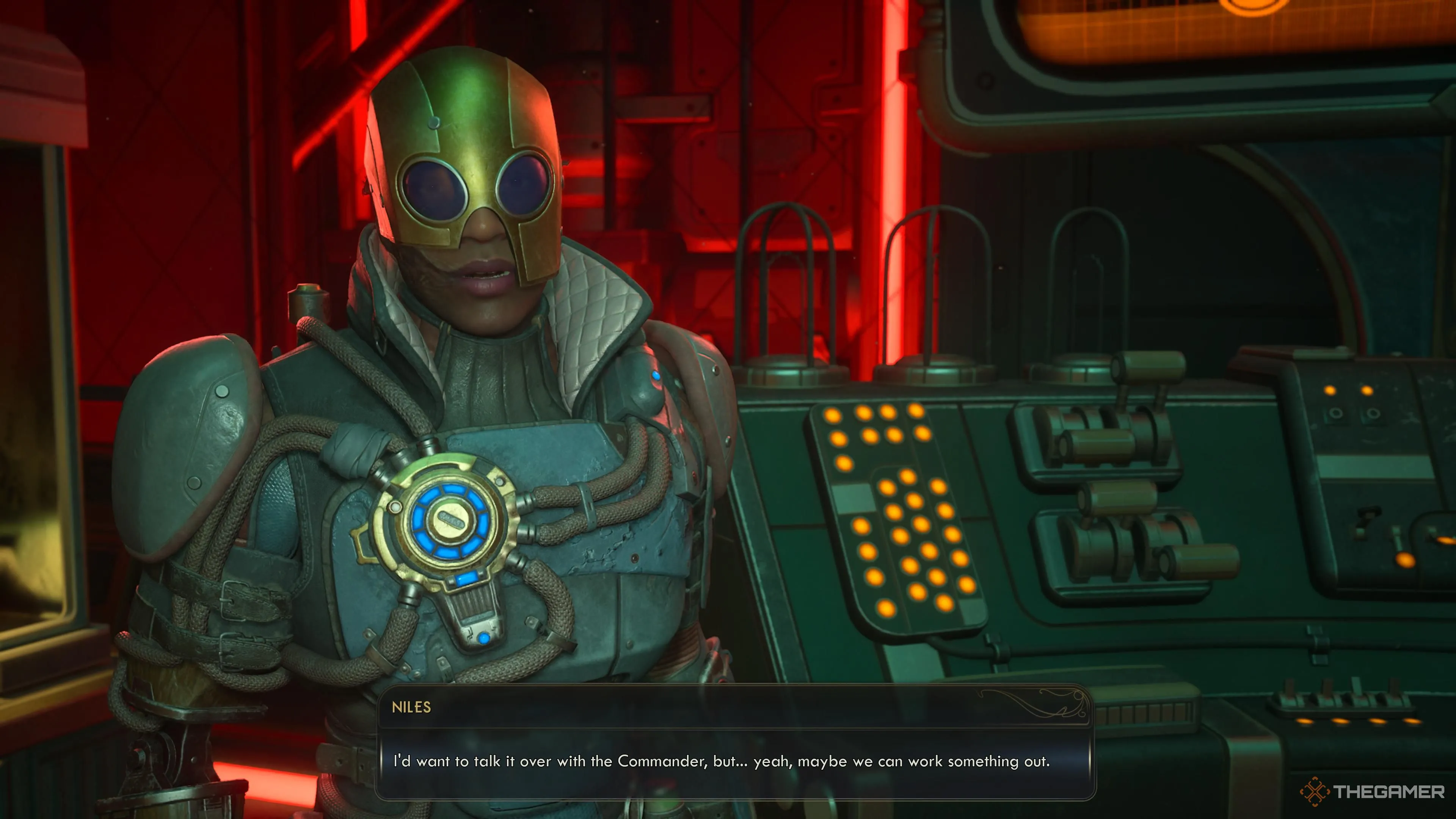 Niles nói về việc gặp lại Zeb trong tương lai nếu bạn tha mạng và tiếp tục liên minh trong The Outer Worlds 2.