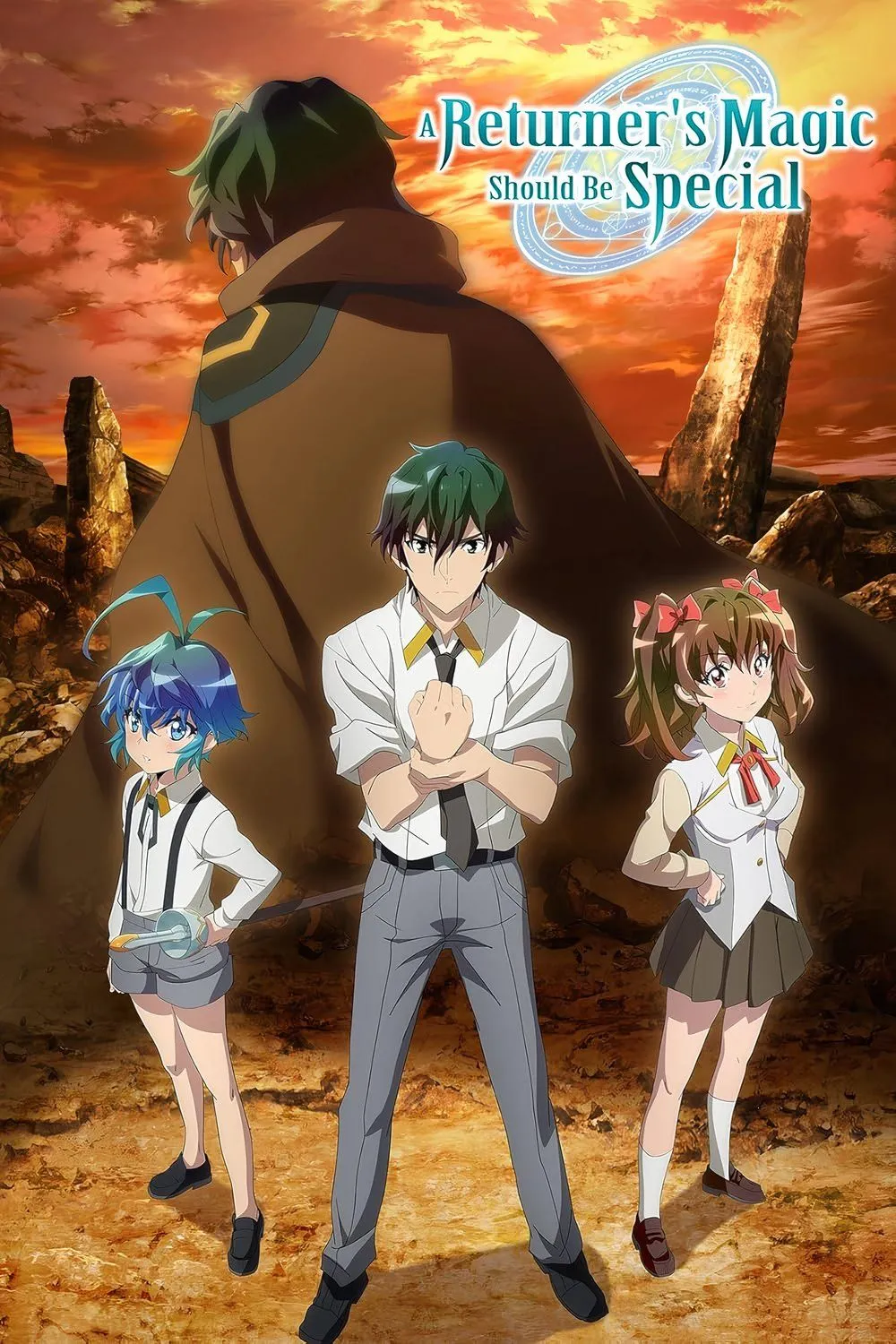 Poster A Returner's Magic Should Be Special thể hiện không khí học viện và nhóm nhân vật chính
