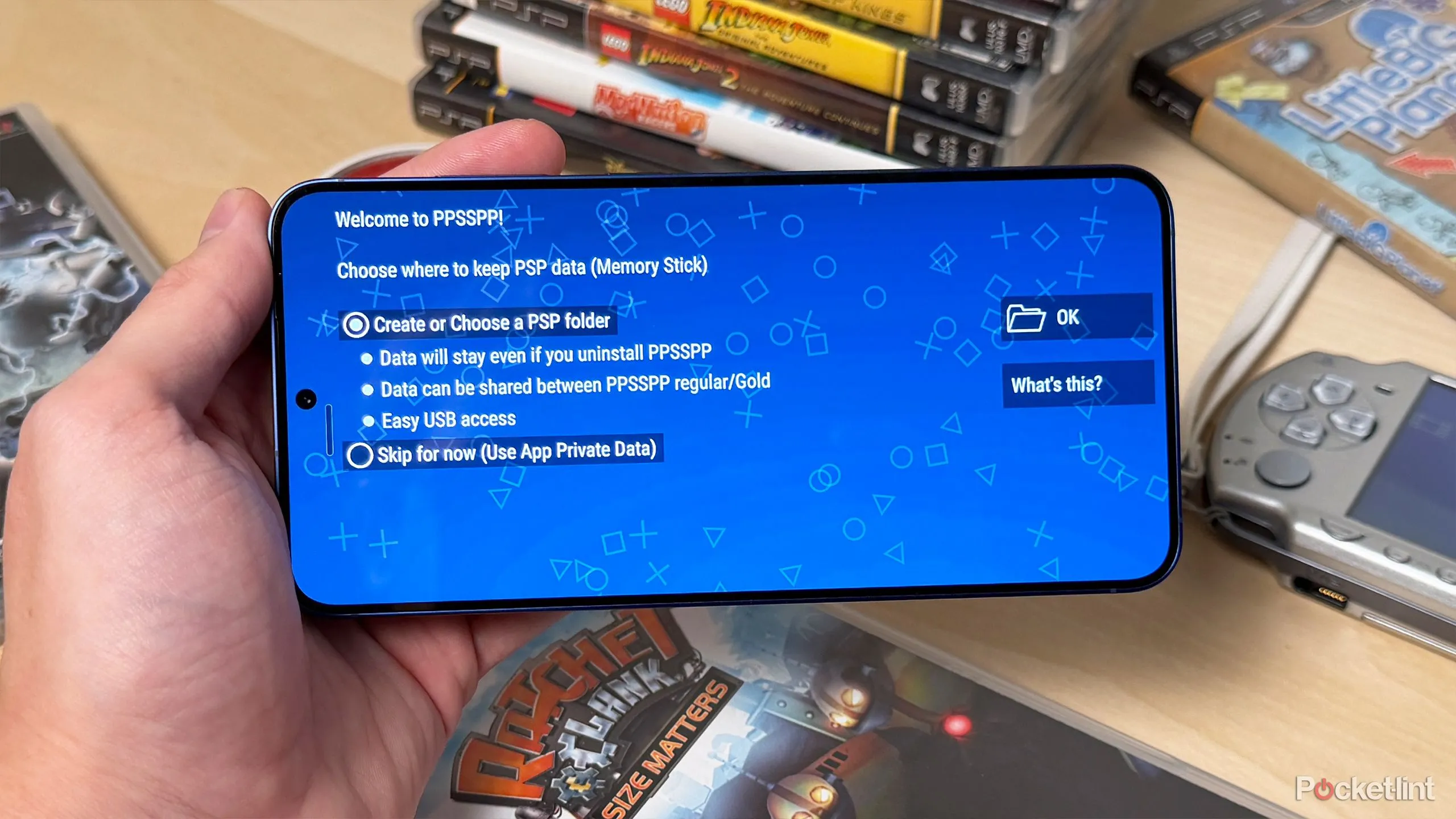 Quá trình thiết lập PPSSPP trên Android: tạo thư mục và chuyển file ISO vào máy