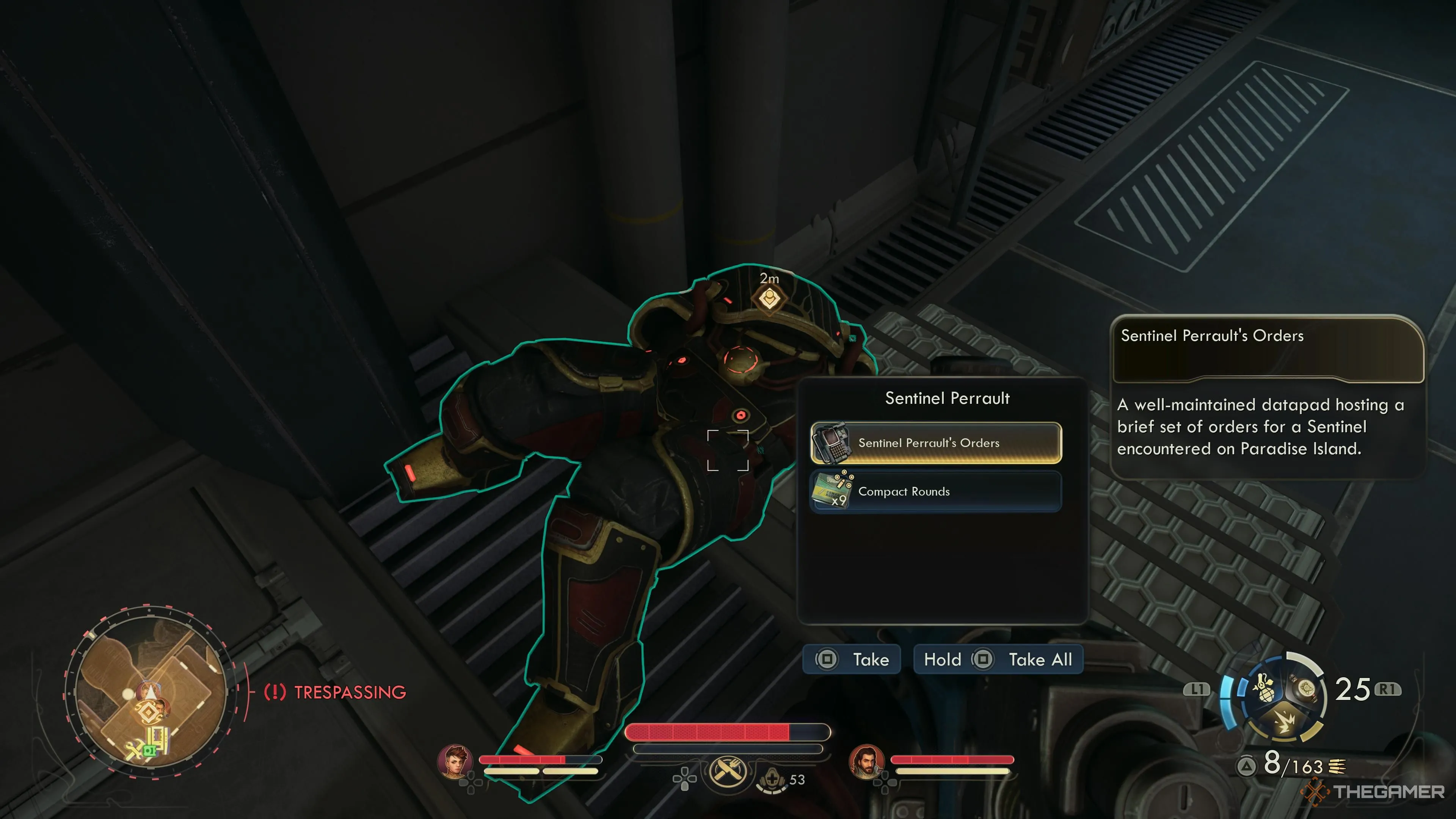 Sentinel Perrault bị hạ, đơn đặt lệnh trên người trong The Outer Worlds 2