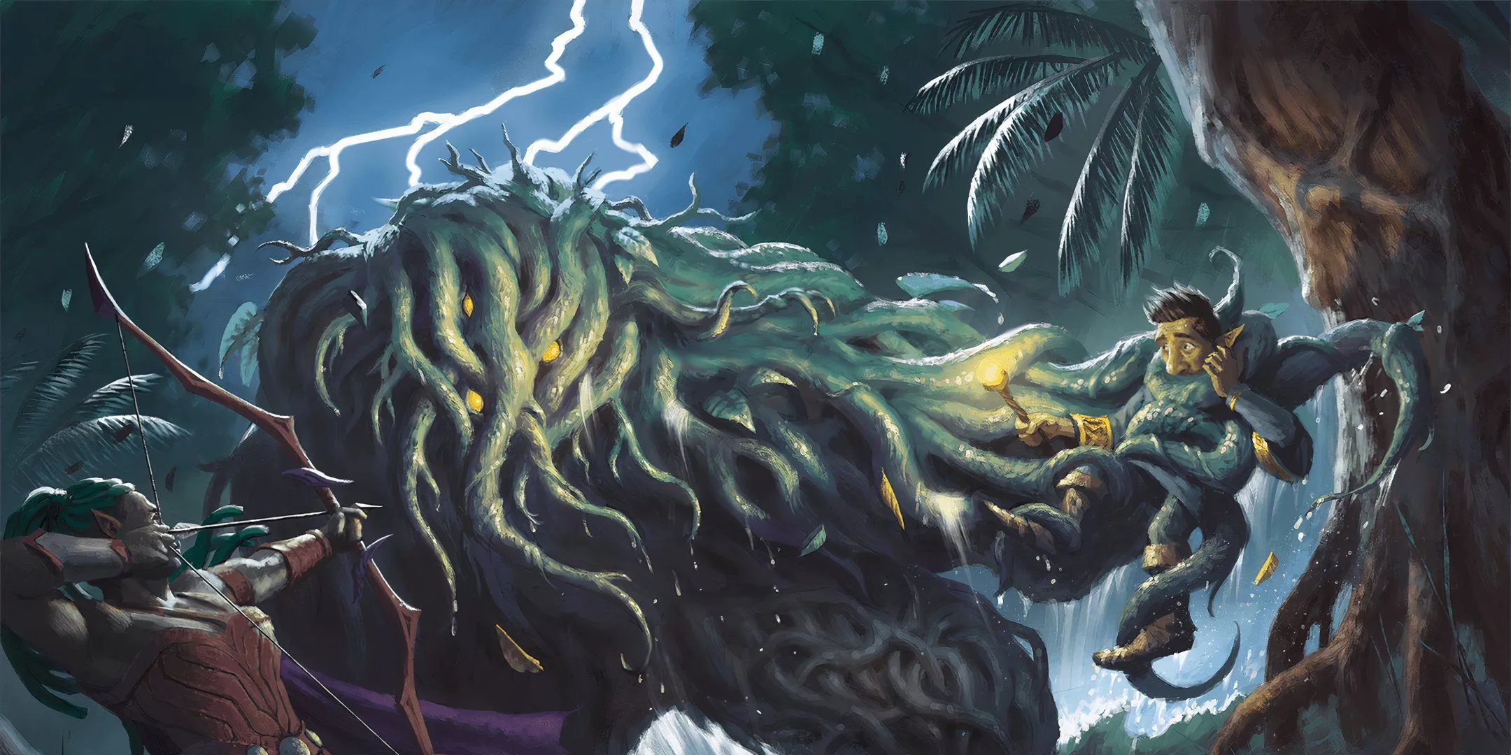 Shambling Mound quấn lấy một nhà thám hiểm giữa khu rừng um tùm