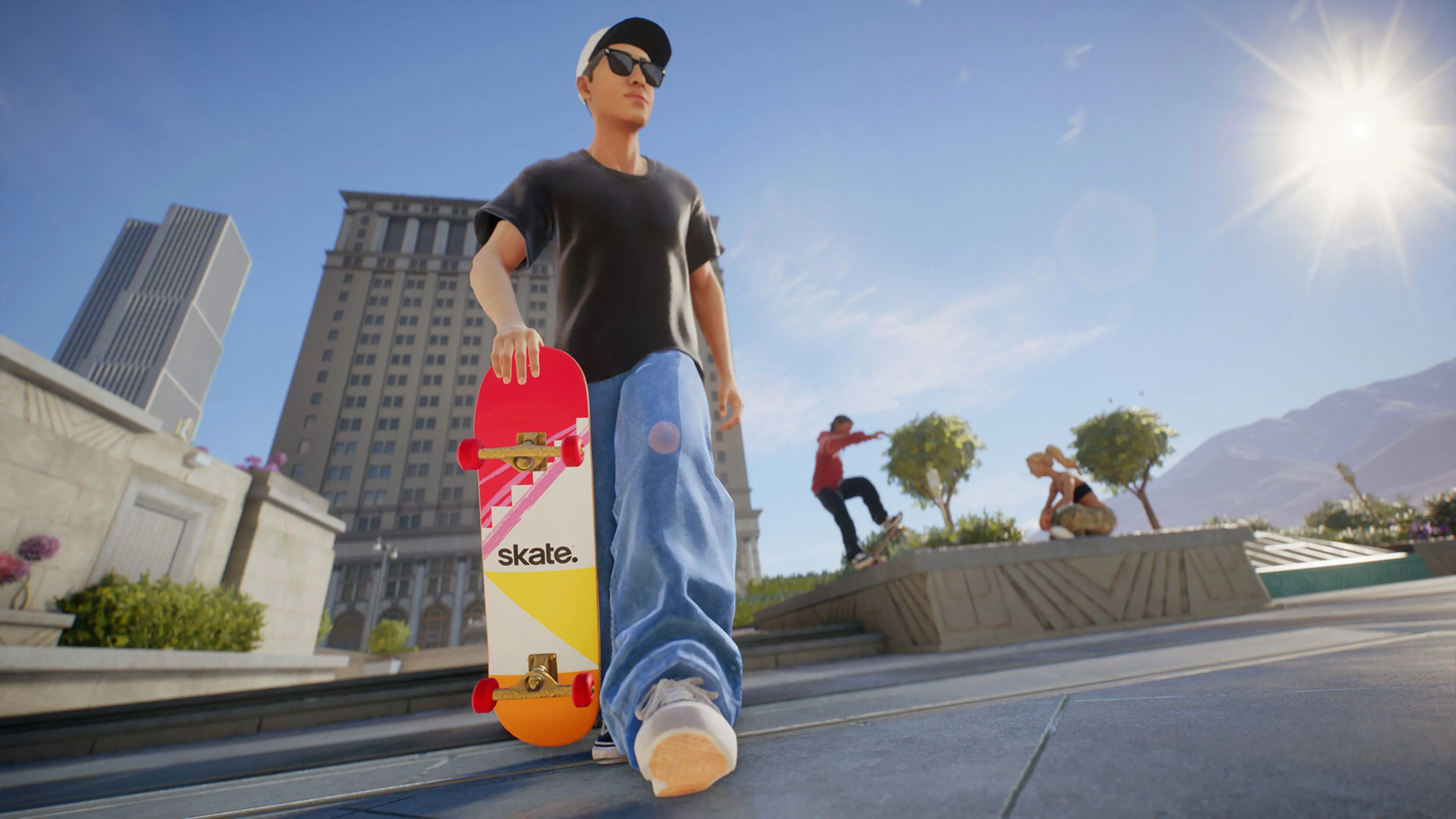 Skater cầm skateboard trong Skate, minh họa vật phẩm trong bundle Skate-o-Ween và yếu tố sưu tầm trong game