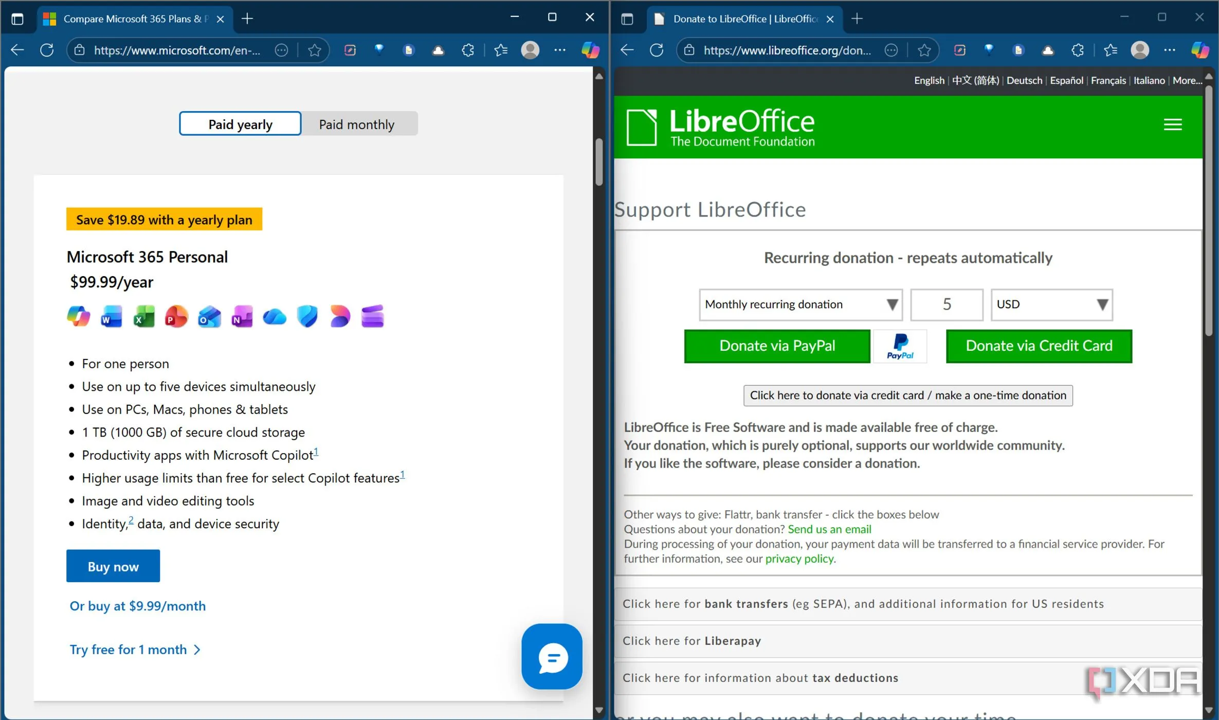 So sánh gói trả phí Microsoft 365 và LibreOffice cho người dùng cá nhân