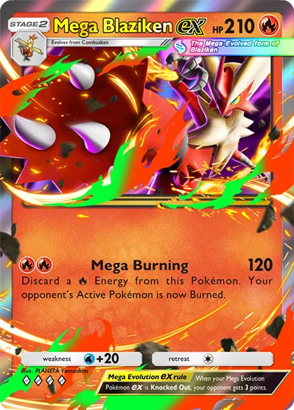 Thẻ Mega Blaziken ex với hiệu ứng lửa rực rỡ