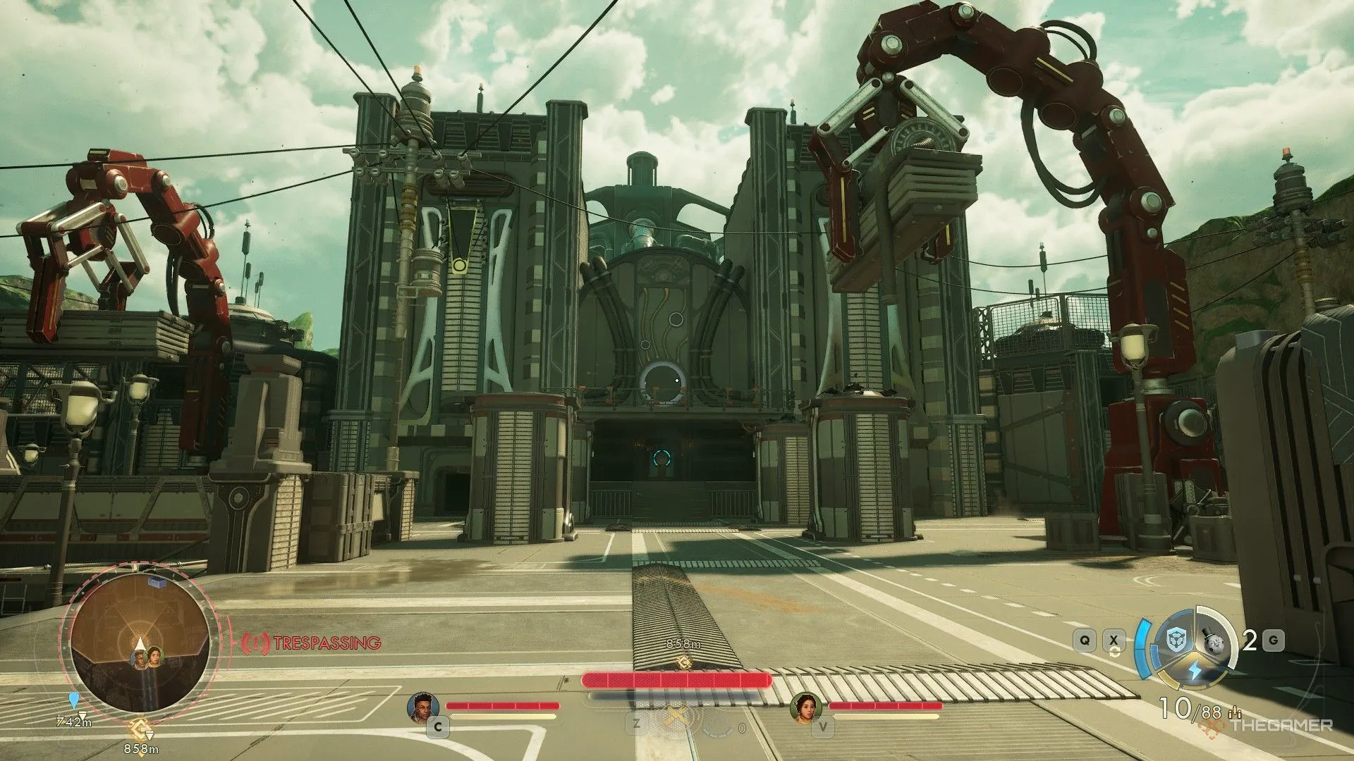 Toà nhà Vox Relay Station đồ sộ với kiến trúc khoa học viễn tưởng, mục tiêu chính của nhiệm vụ